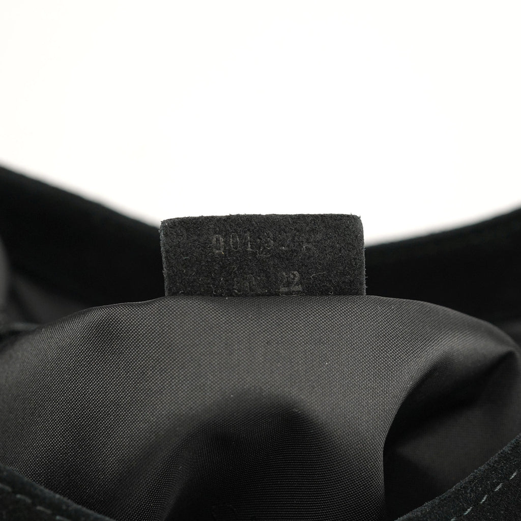 Black Suede Bamboo Shoulder Bag