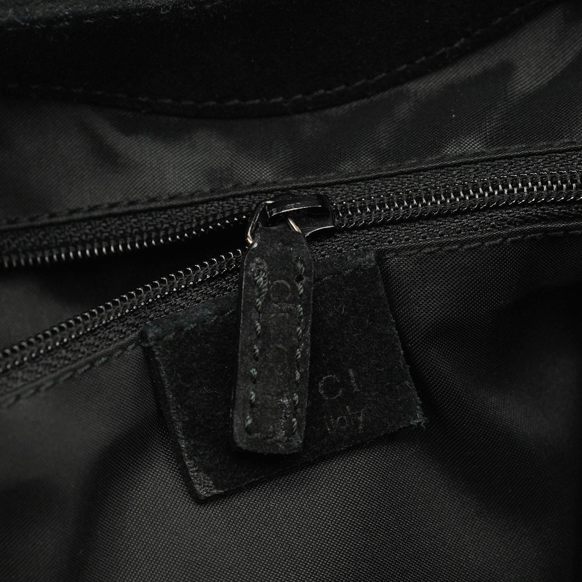 Black Suede Bamboo Shoulder Bag
