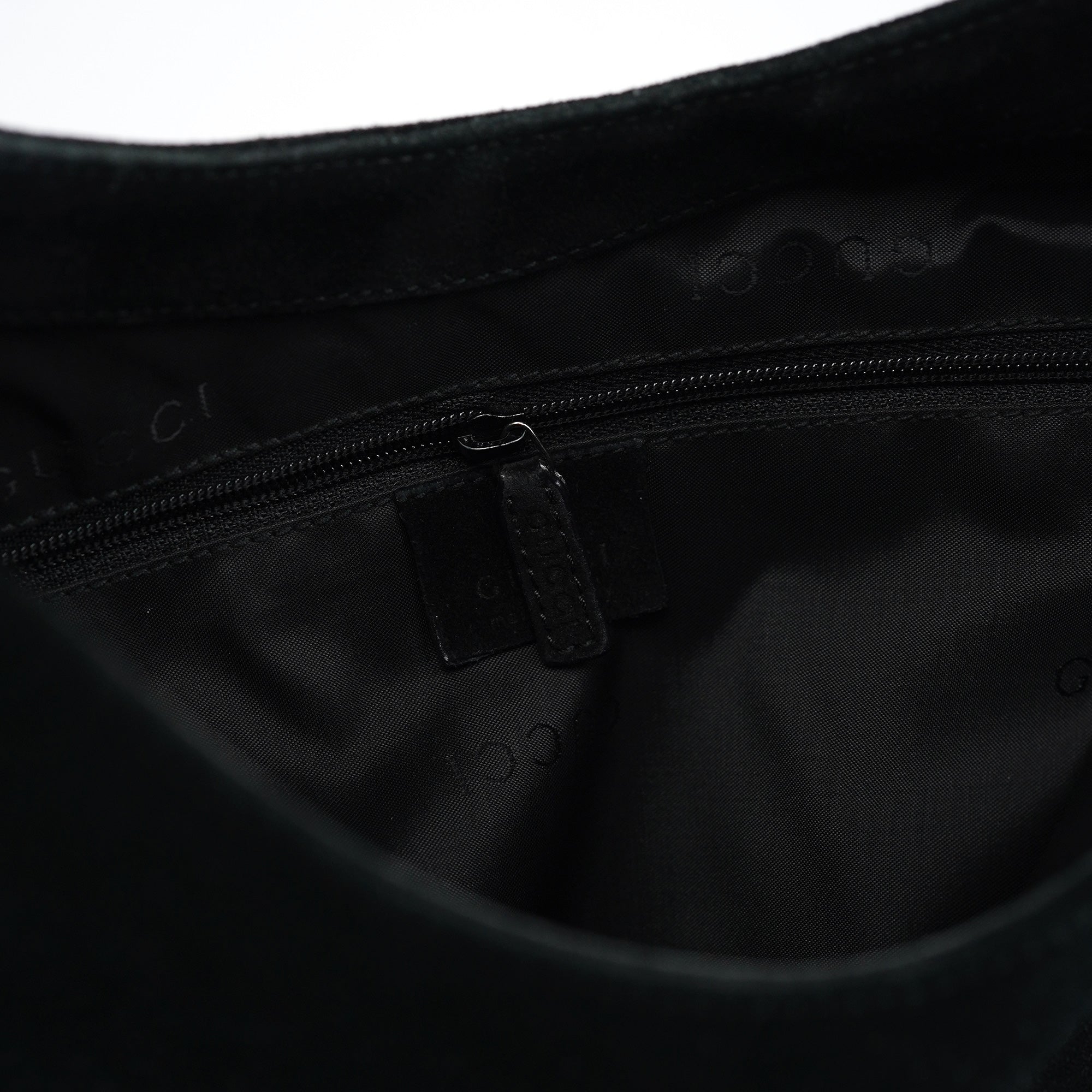 Black Suede Bamboo Shoulder Bag