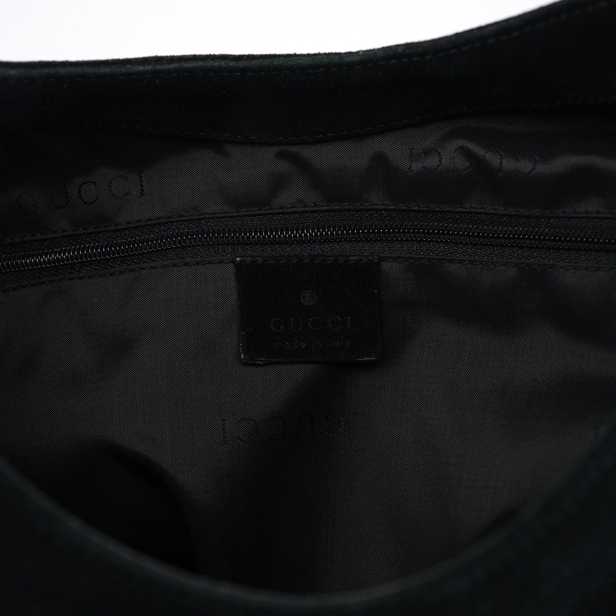 Black Suede Bamboo Shoulder Bag