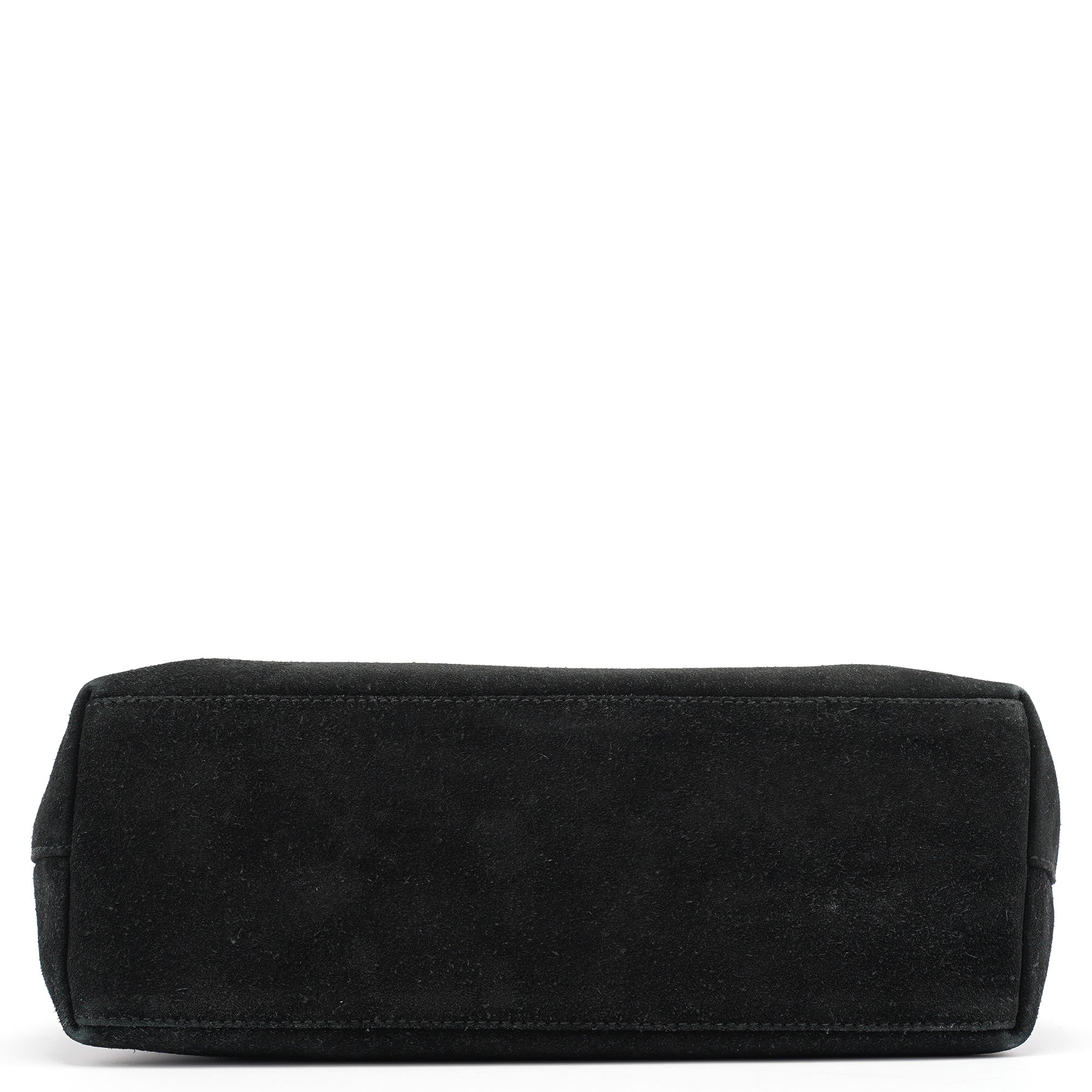 Black Suede Bamboo Shoulder Bag