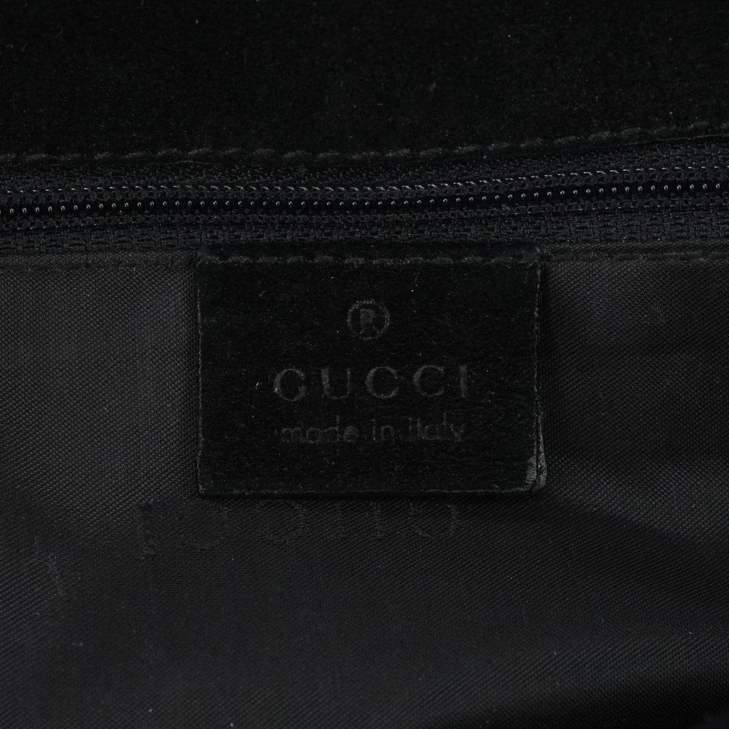 Black Suede Bamboo Shoulder Bag