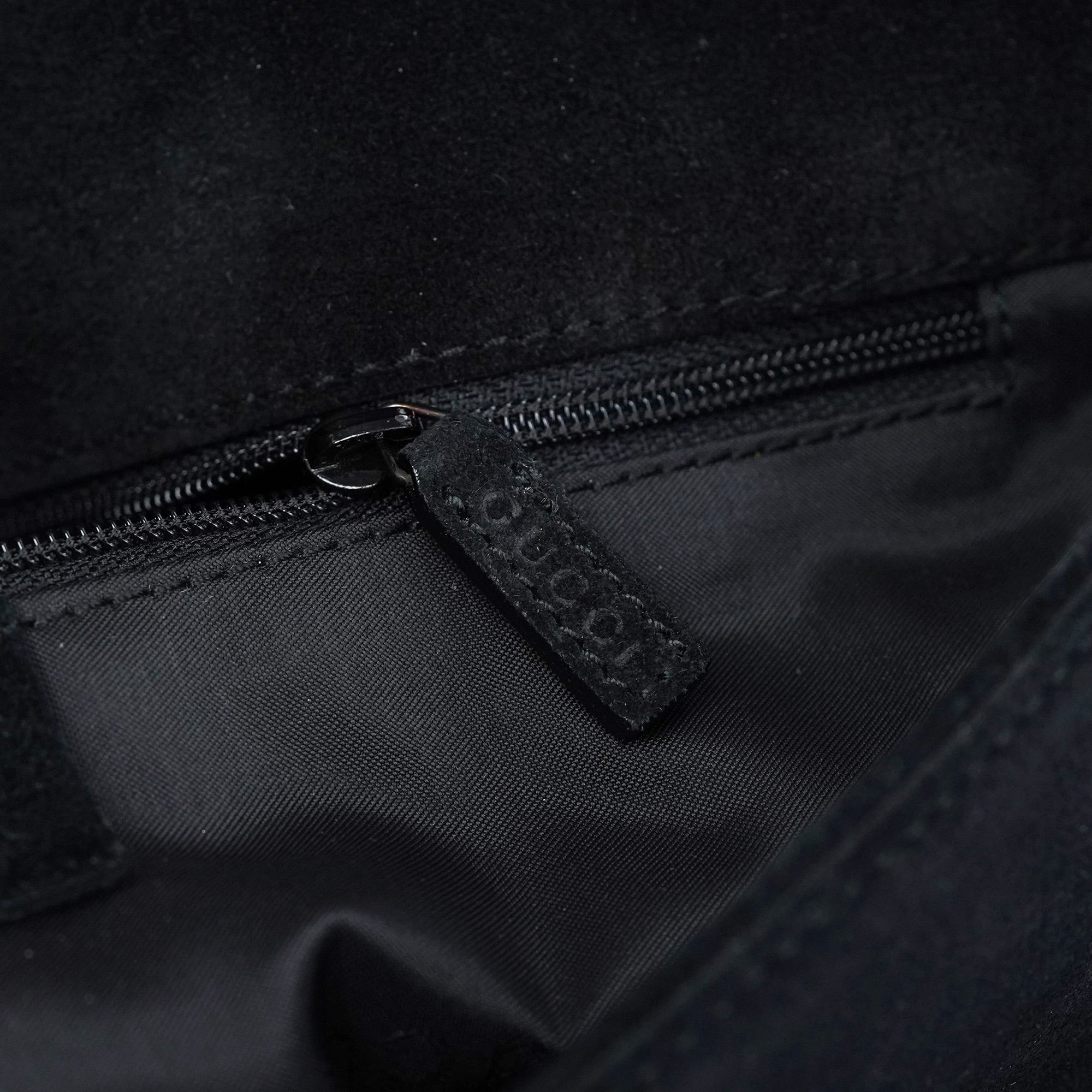 Black Suede Bamboo Shoulder Bag