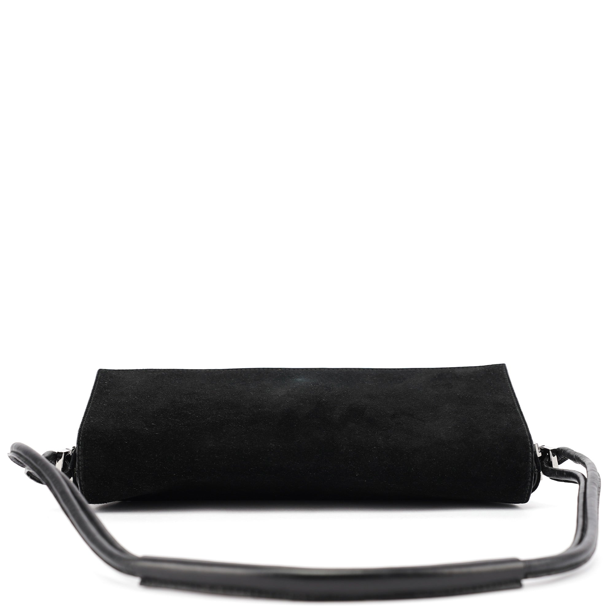 Black Suede Calfskin Shoulder Bag