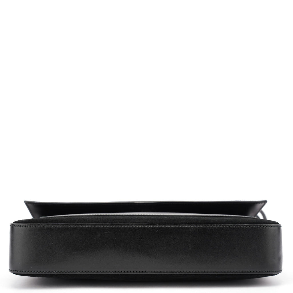 Black Suede Calfskin Shoulder Bag