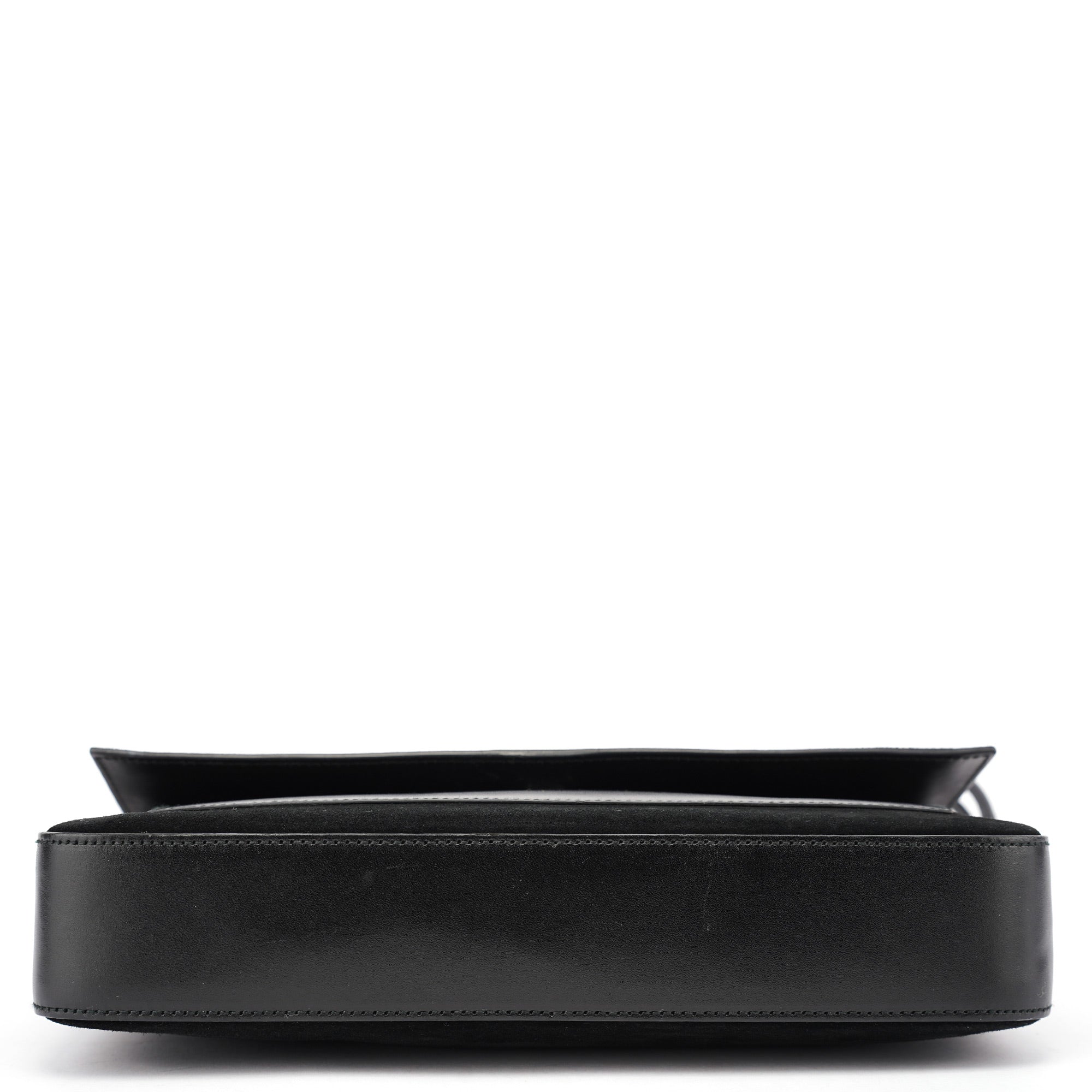 Black Suede Calfskin Shoulder Bag