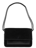 Black Suede Calfskin Shoulder Bag