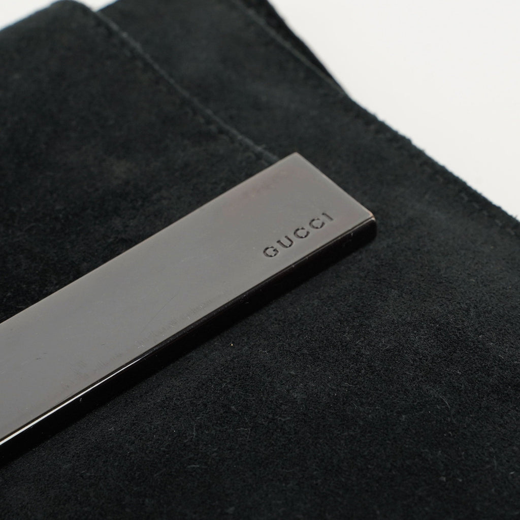 Black Suede Foldable Clutch