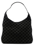 Black Suede GG Hobo Shoulder Bag