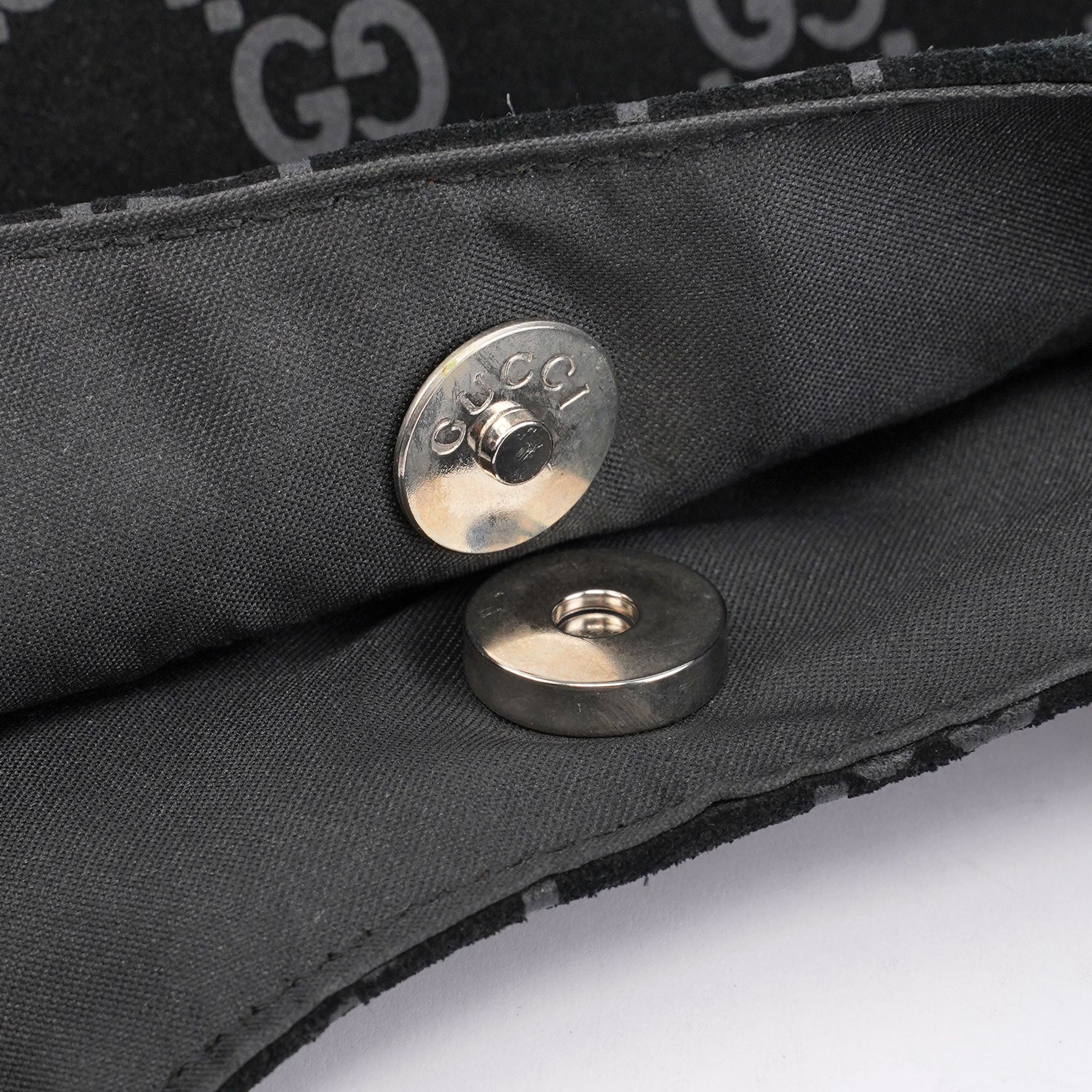 Black Suede GG Hobo Shoulder Bag