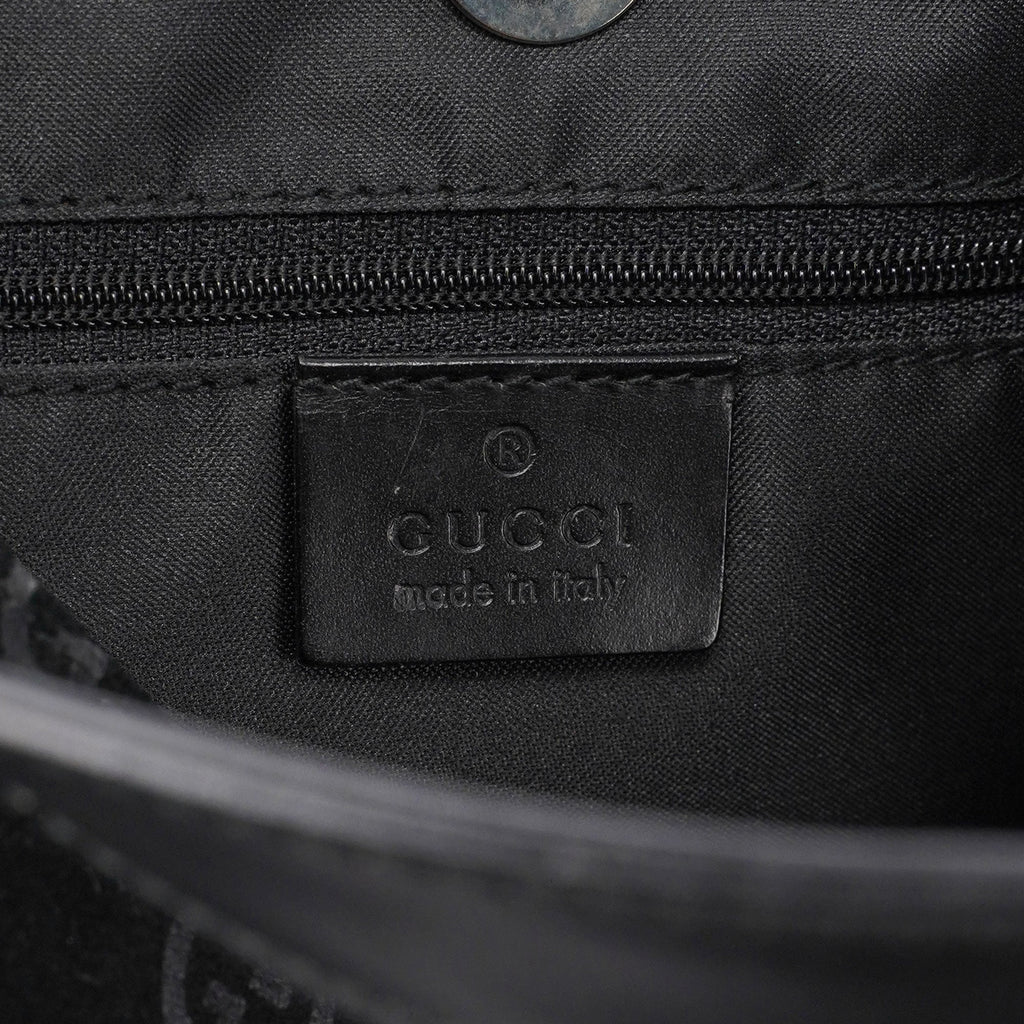Black Suede GG Hobo Shoulder Bag