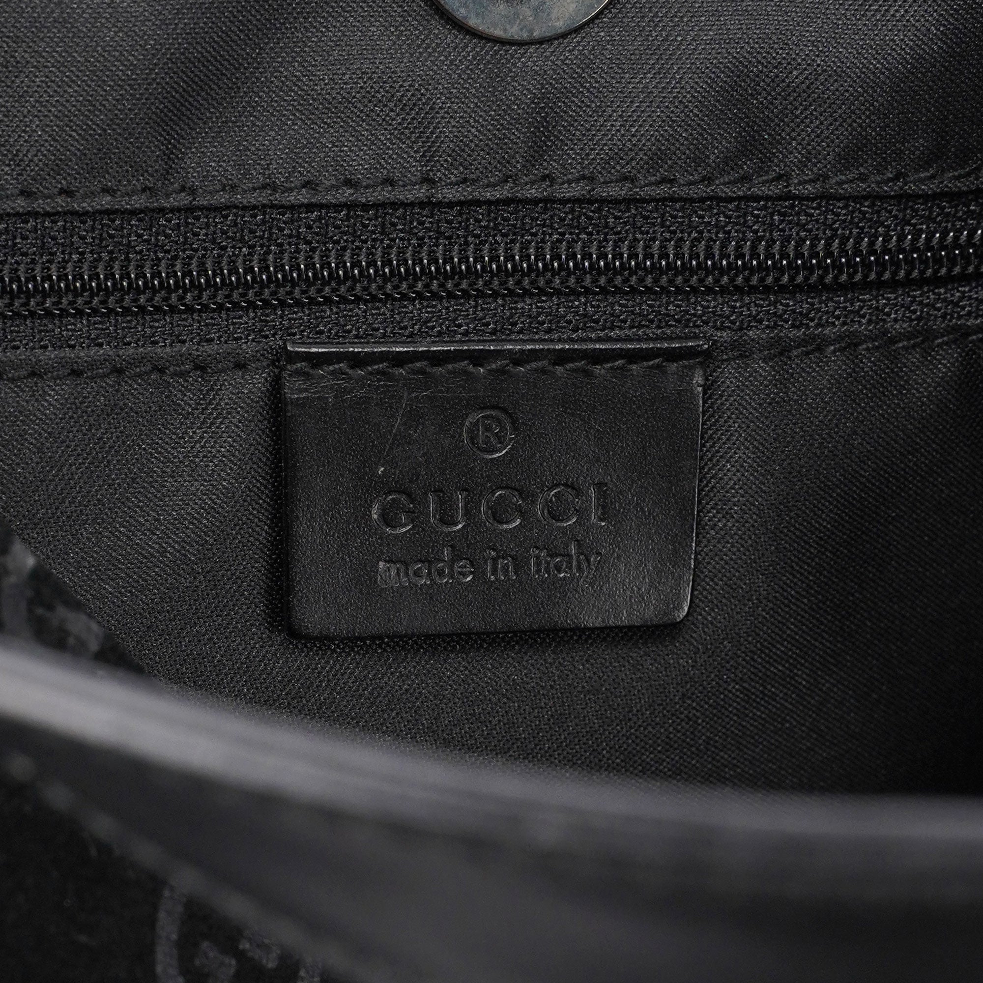 Black Suede GG Hobo Shoulder Bag