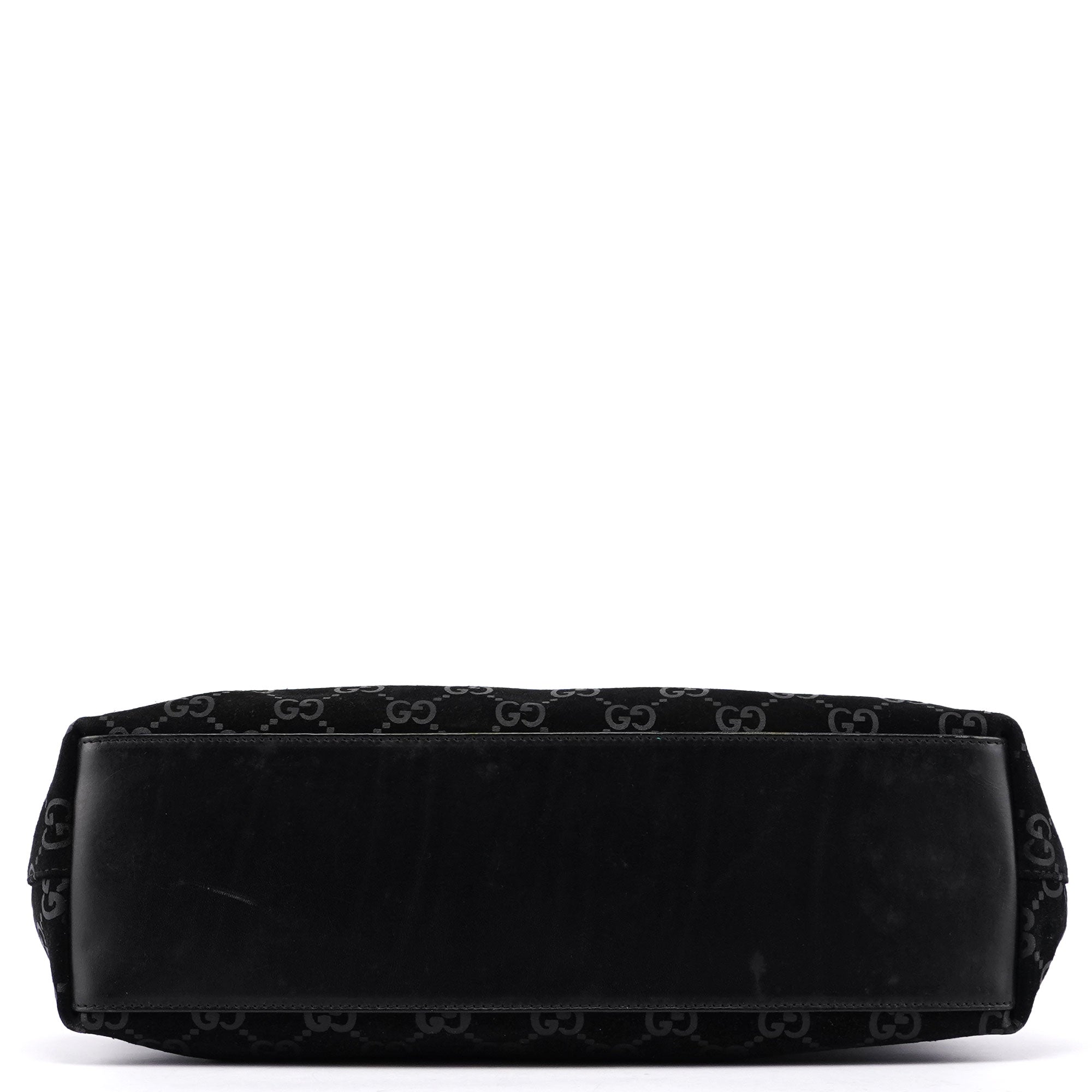 Black Suede GG Hobo Shoulder Bag