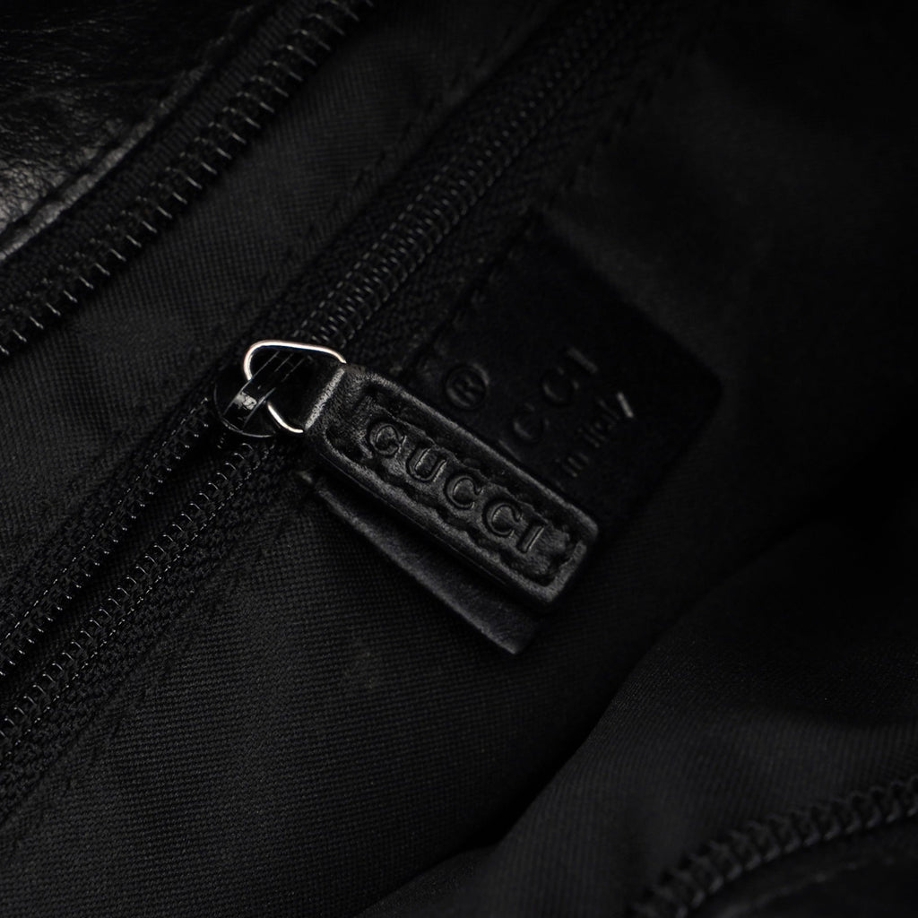 Black Suede GG Hobo Shoulder Bag