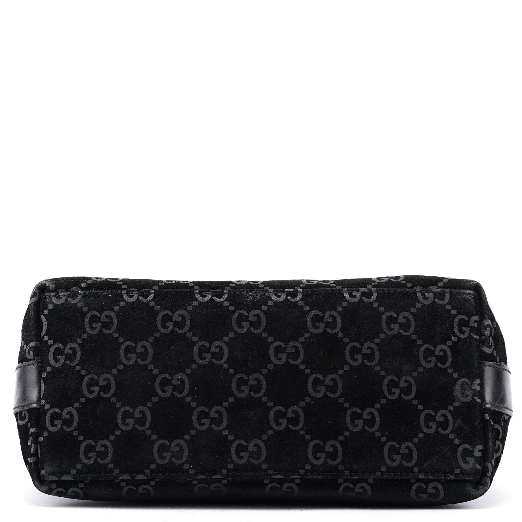 Black Suede GG Hobo Shoulder Bag