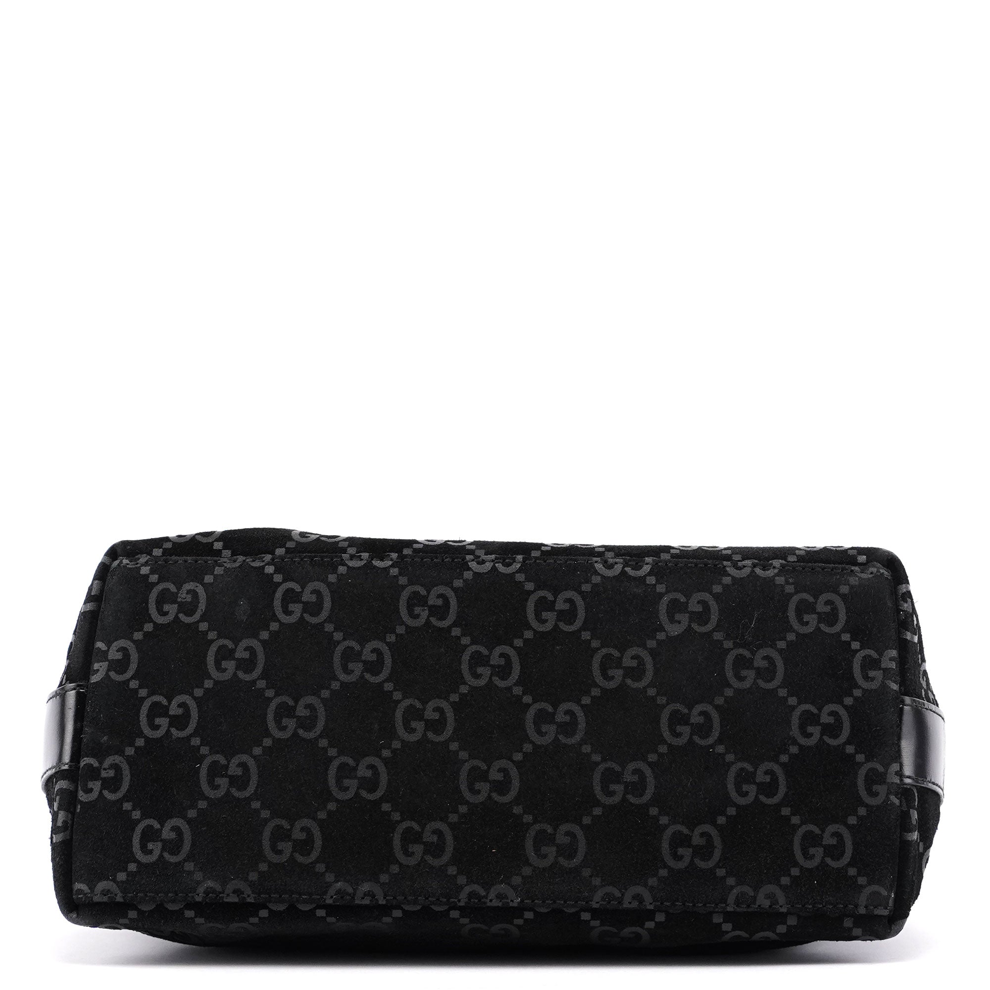 Black Suede GG Hobo Shoulder Bag