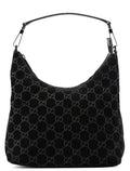 Black Suede GG Hobo Shoulder Bag