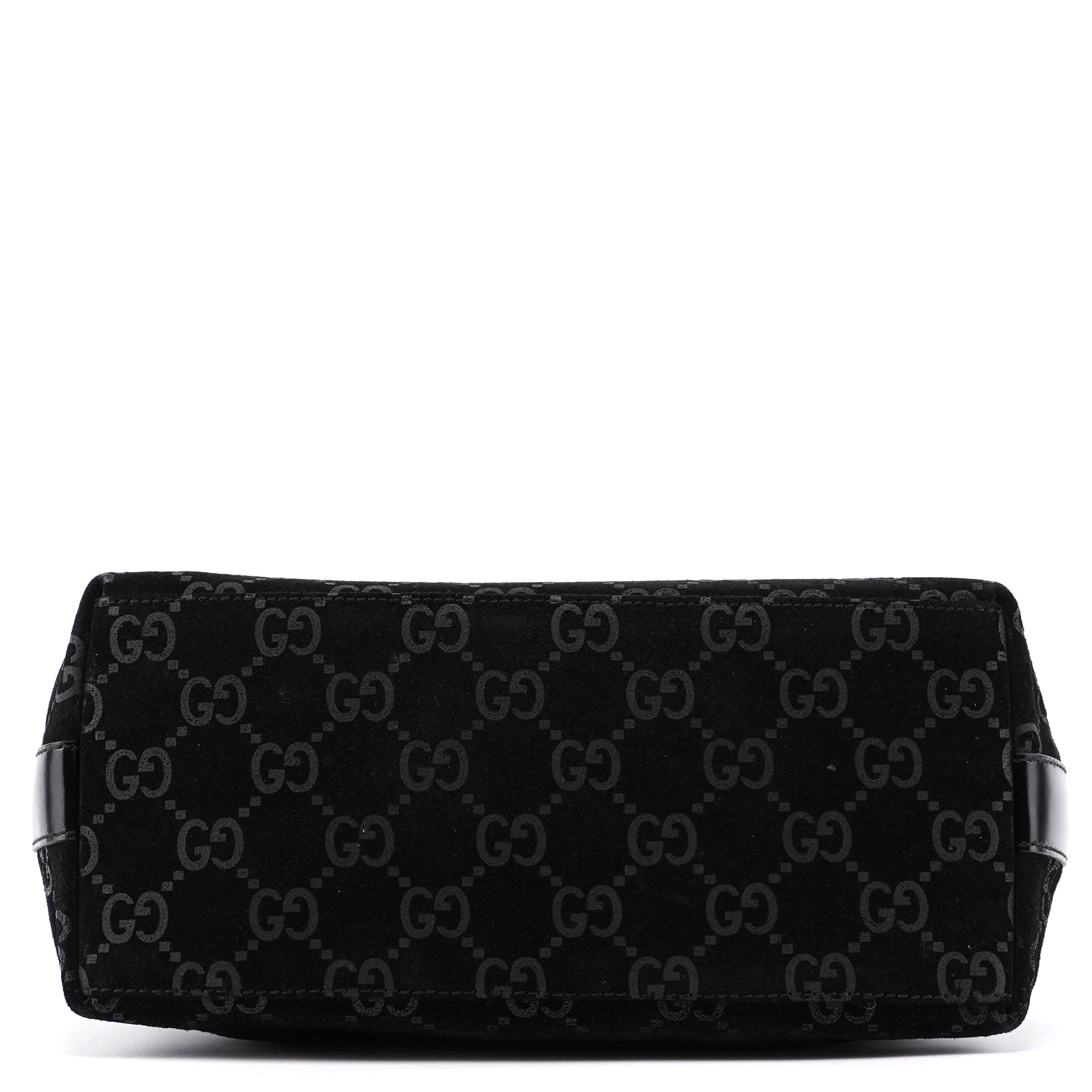 Black Suede GG Hobo Shoulder Bag