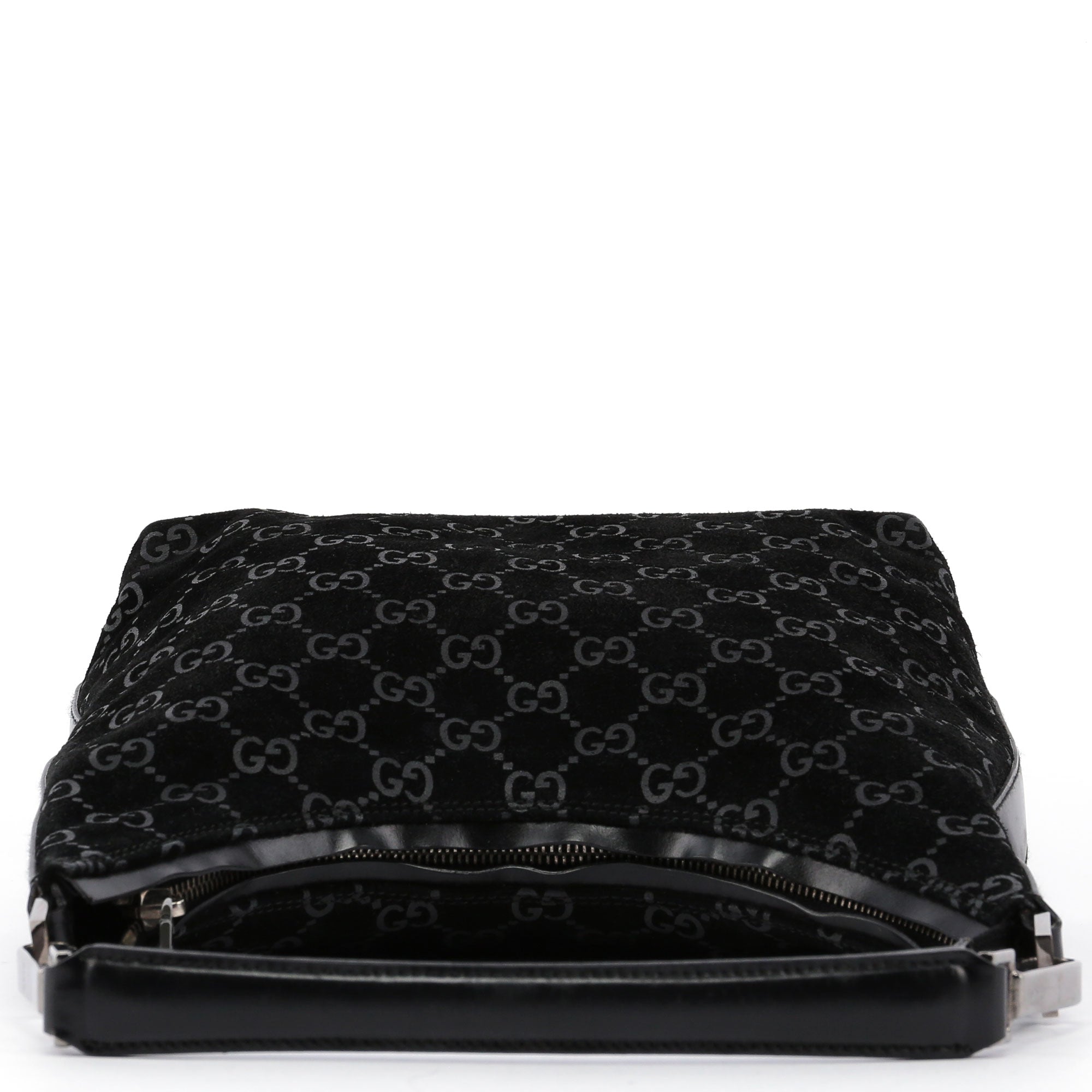 Black Suede GG Shoulder Bag