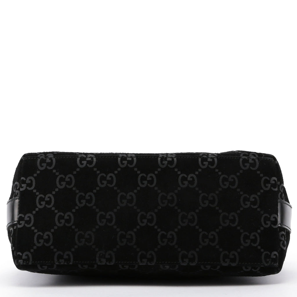 Black Suede GG Shoulder Bag