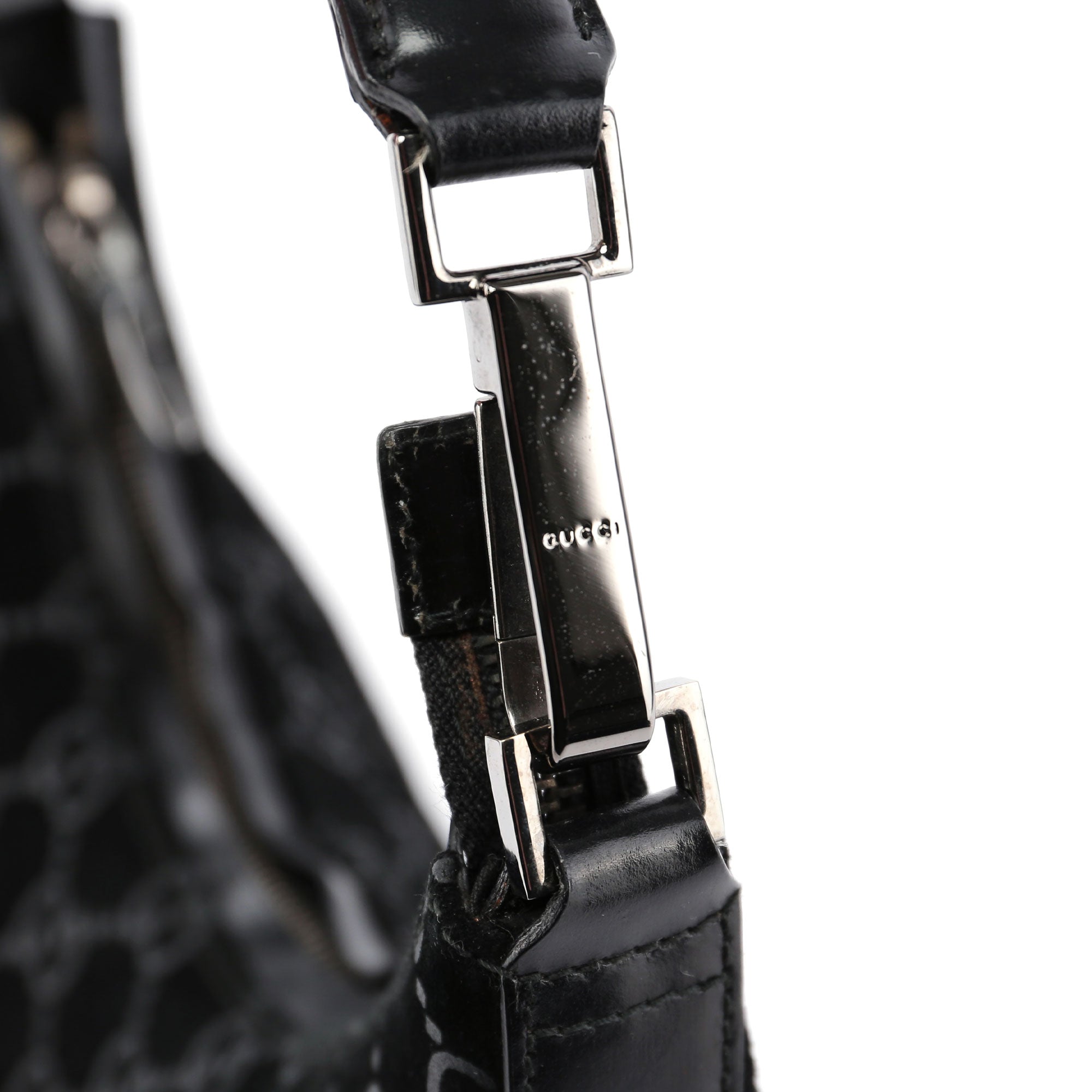 Black Suede GG Shoulder Bag