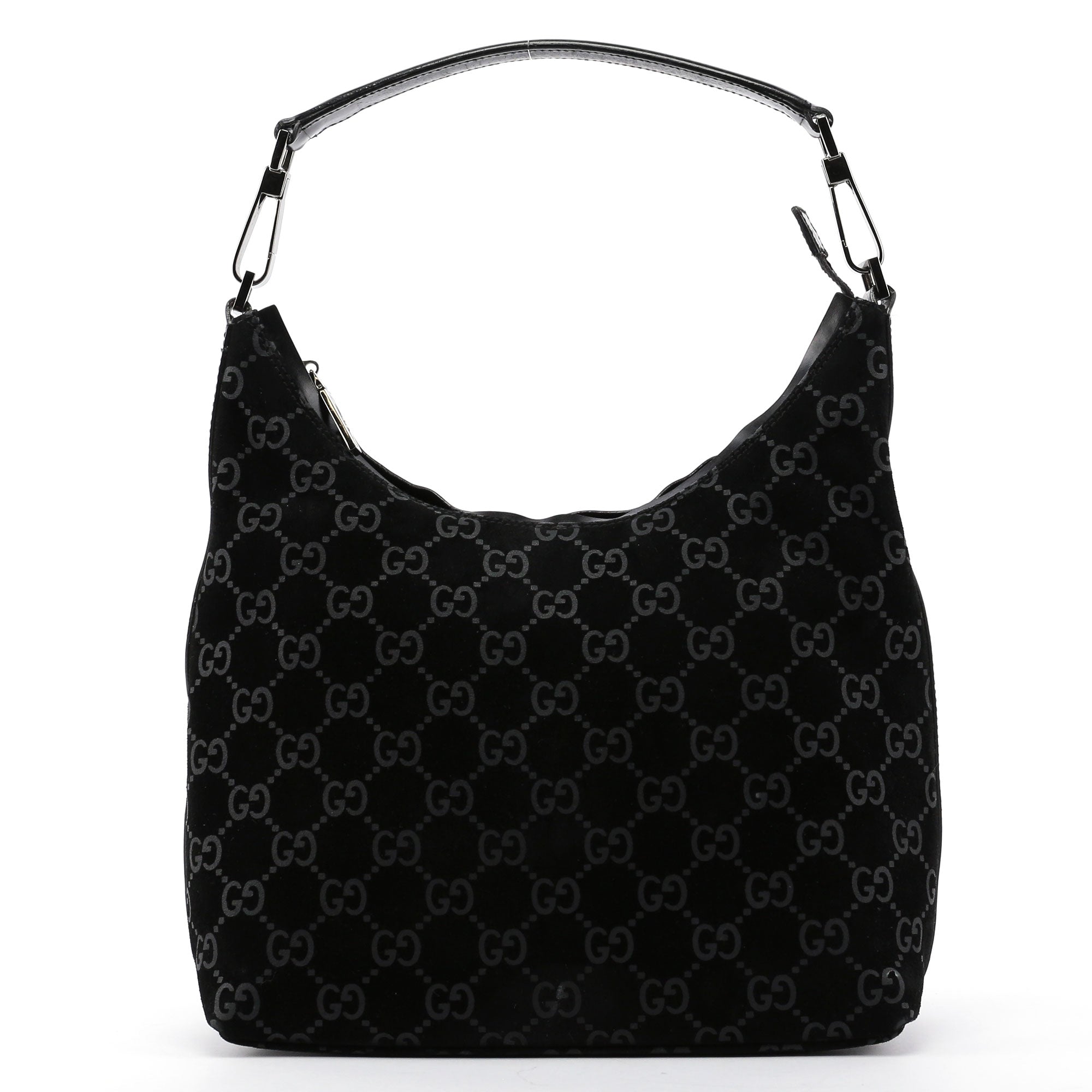 Black Suede GG Shoulder Bag