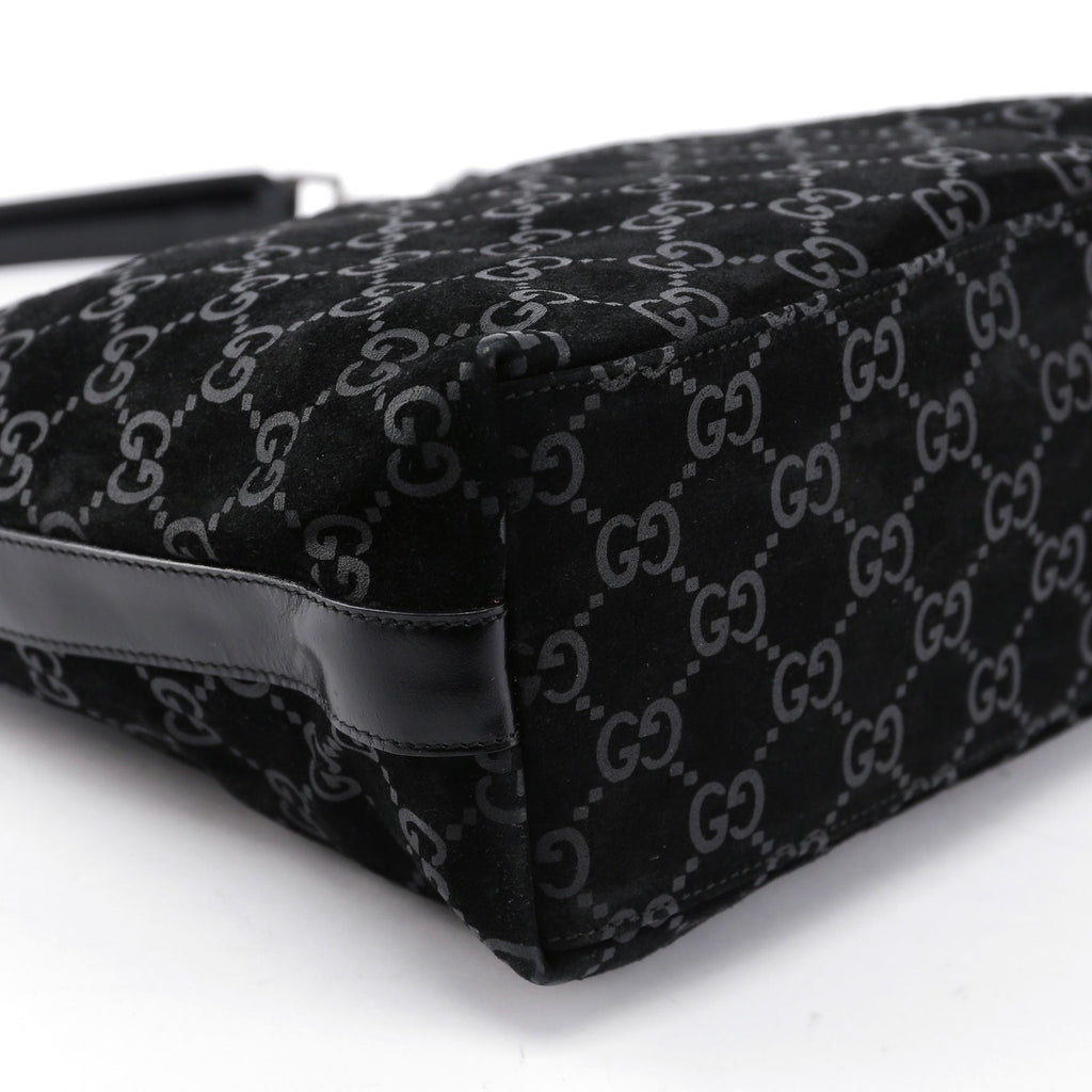 Black Suede GG Shoulder Bag