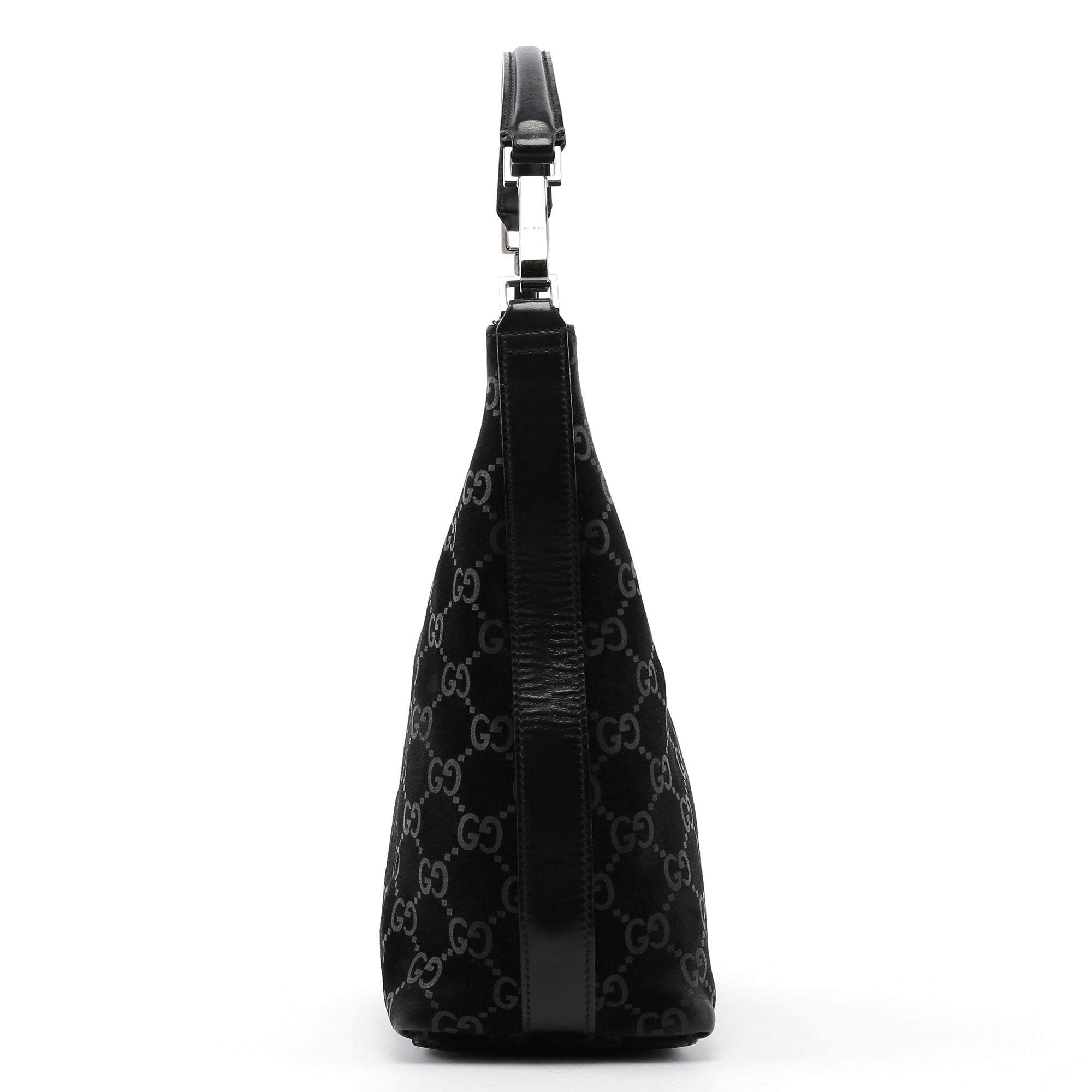 Black Suede GG Shoulder Bag