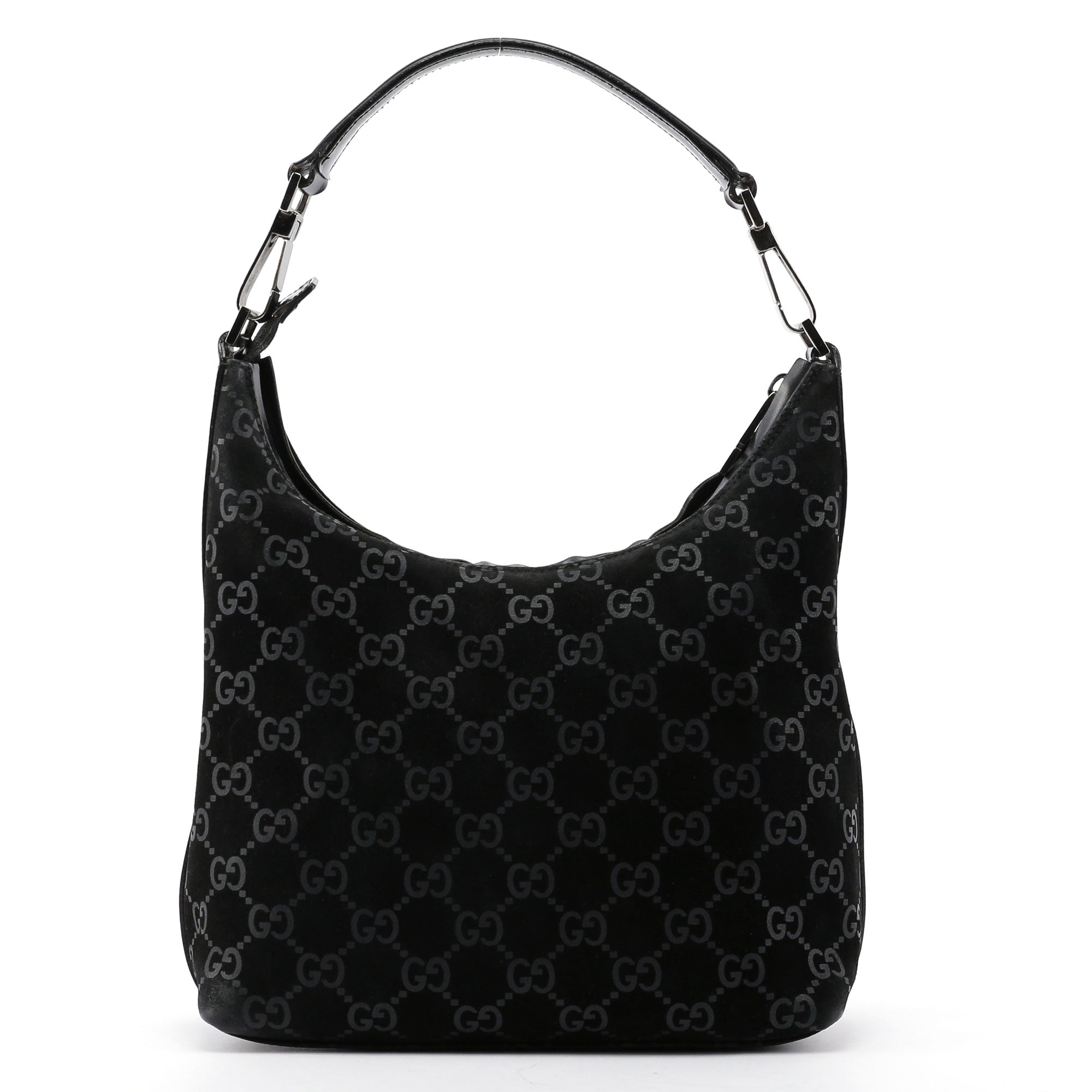 Black Suede GG Shoulder Bag