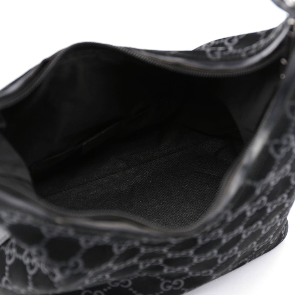 Black Suede GG Shoulder Bag