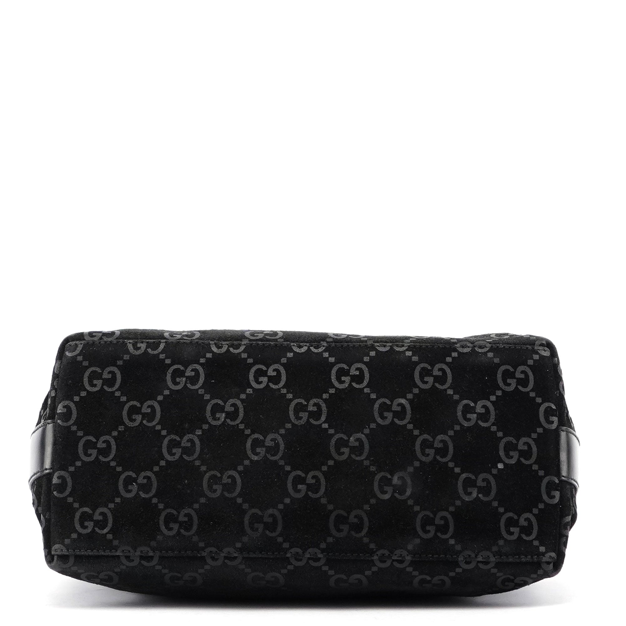 Black Suede GG Shoulder Bag