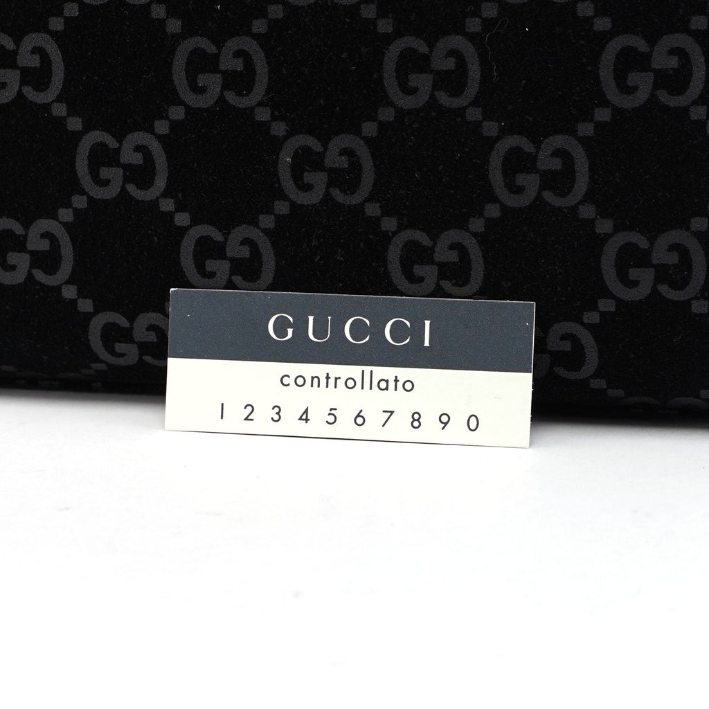 Black Suede GG Shoulder Bag