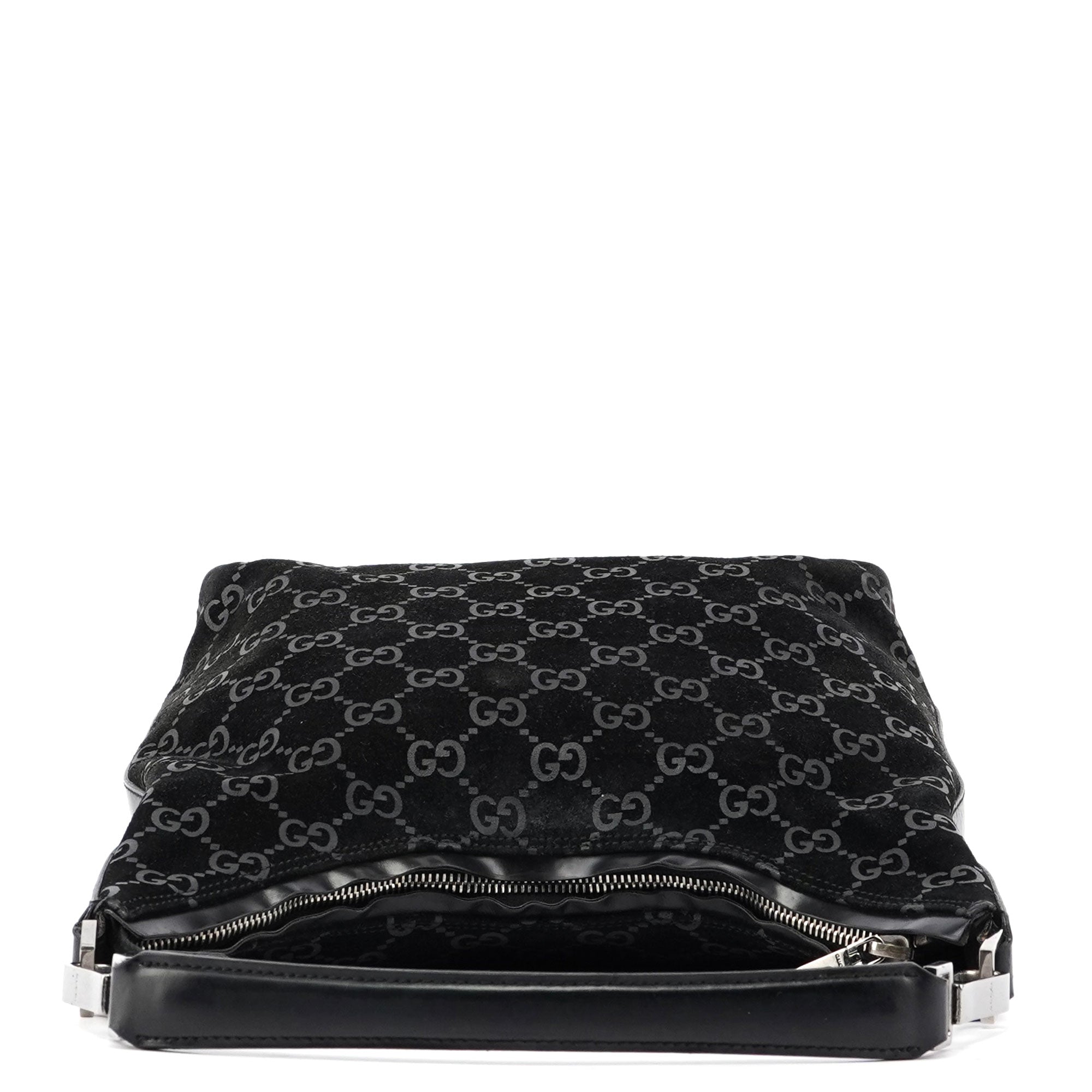 Black Suede GG Shoulder Bag