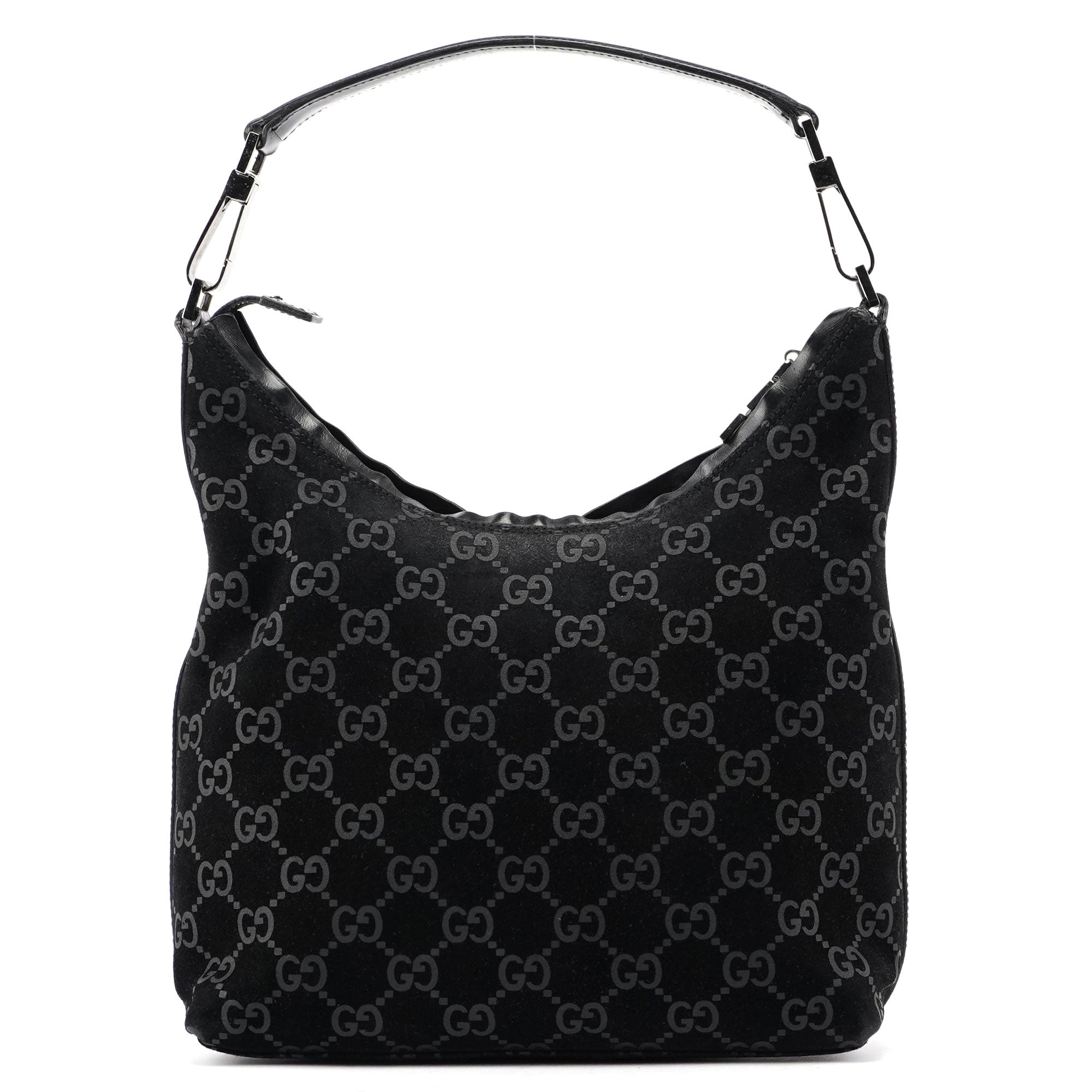Black Suede GG Shoulder Bag