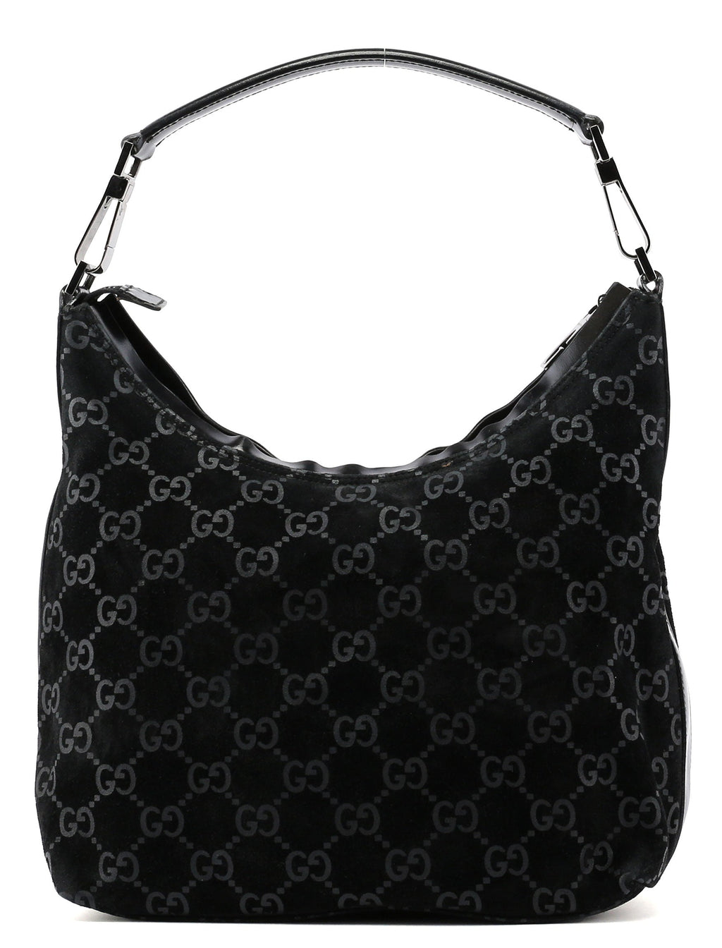 Black Suede GG Shoulder Bag