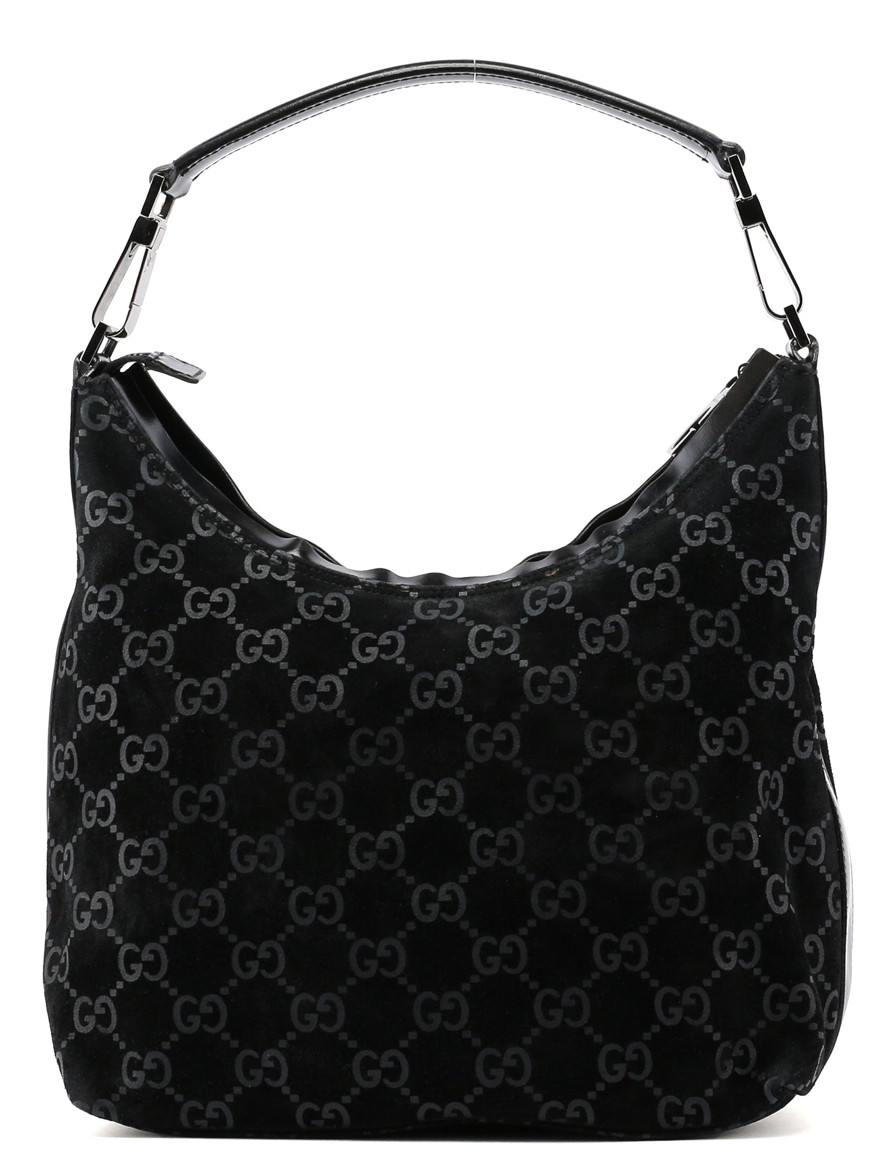 Black Suede GG Shoulder Bag