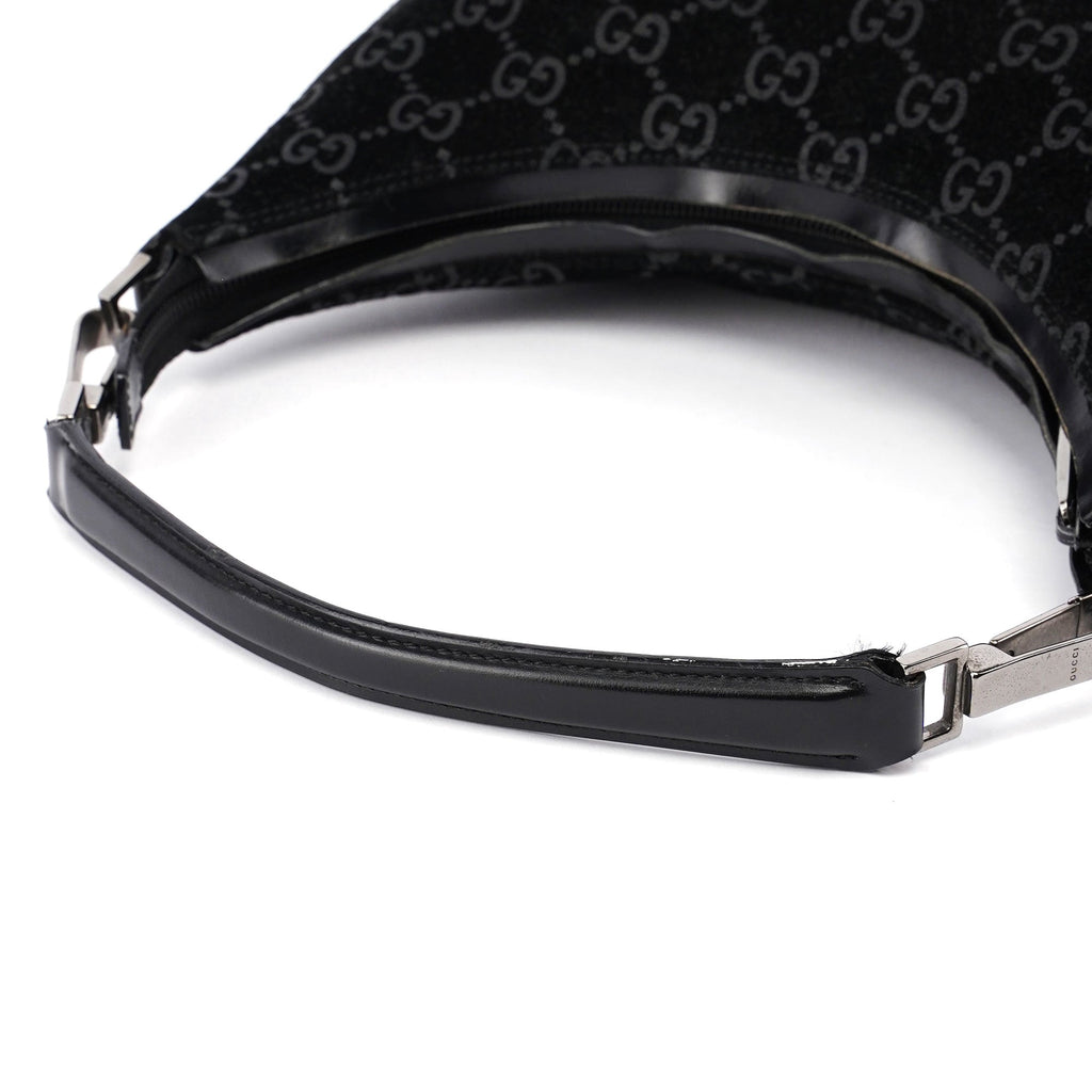 Black Suede GG Shoulder Bag