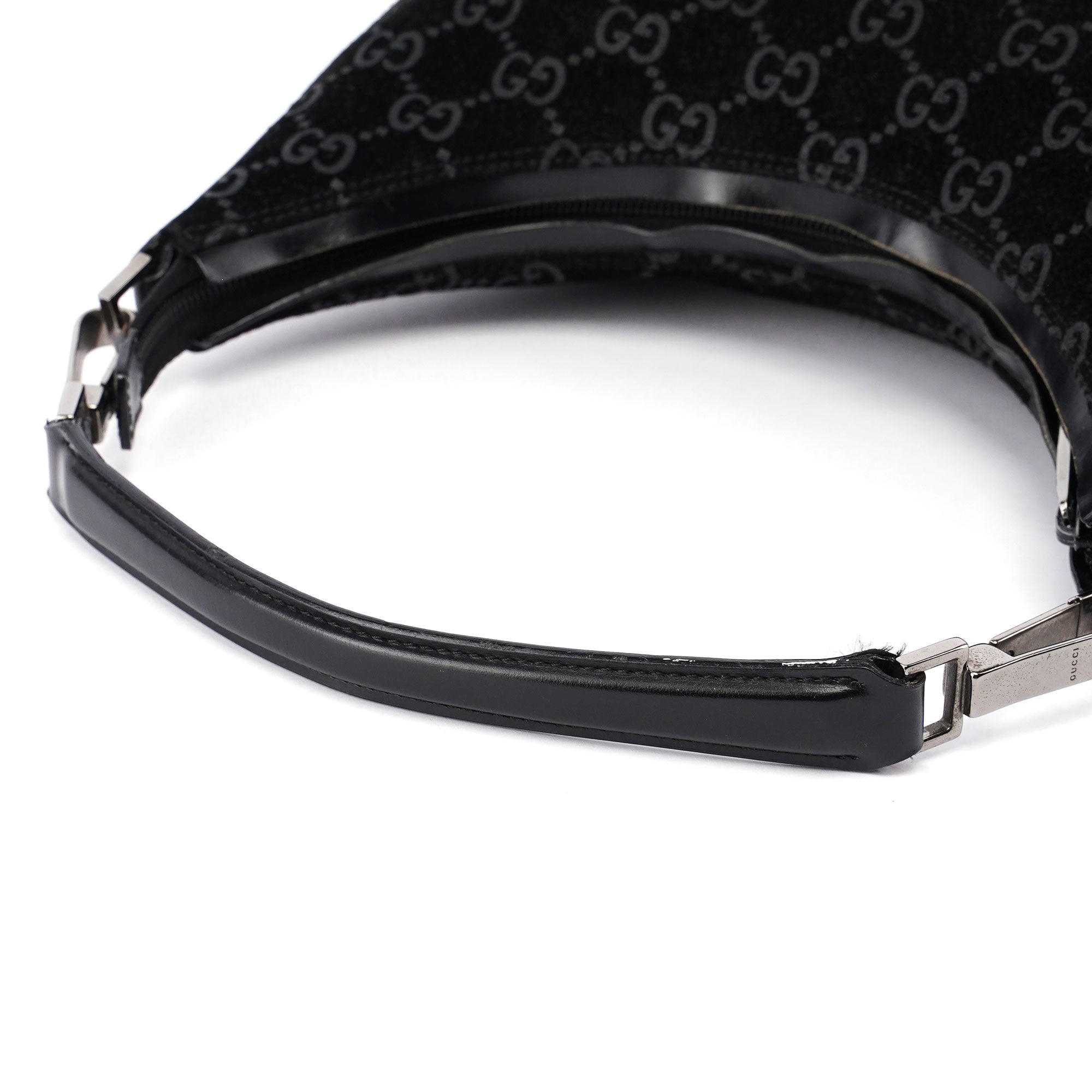 Black Suede GG Shoulder Bag