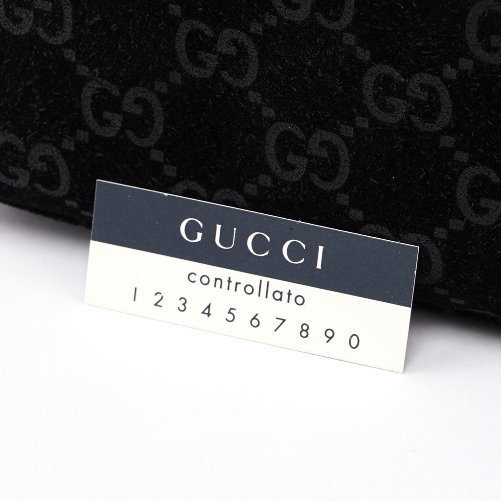 Black Suede GG Shoulder Bag