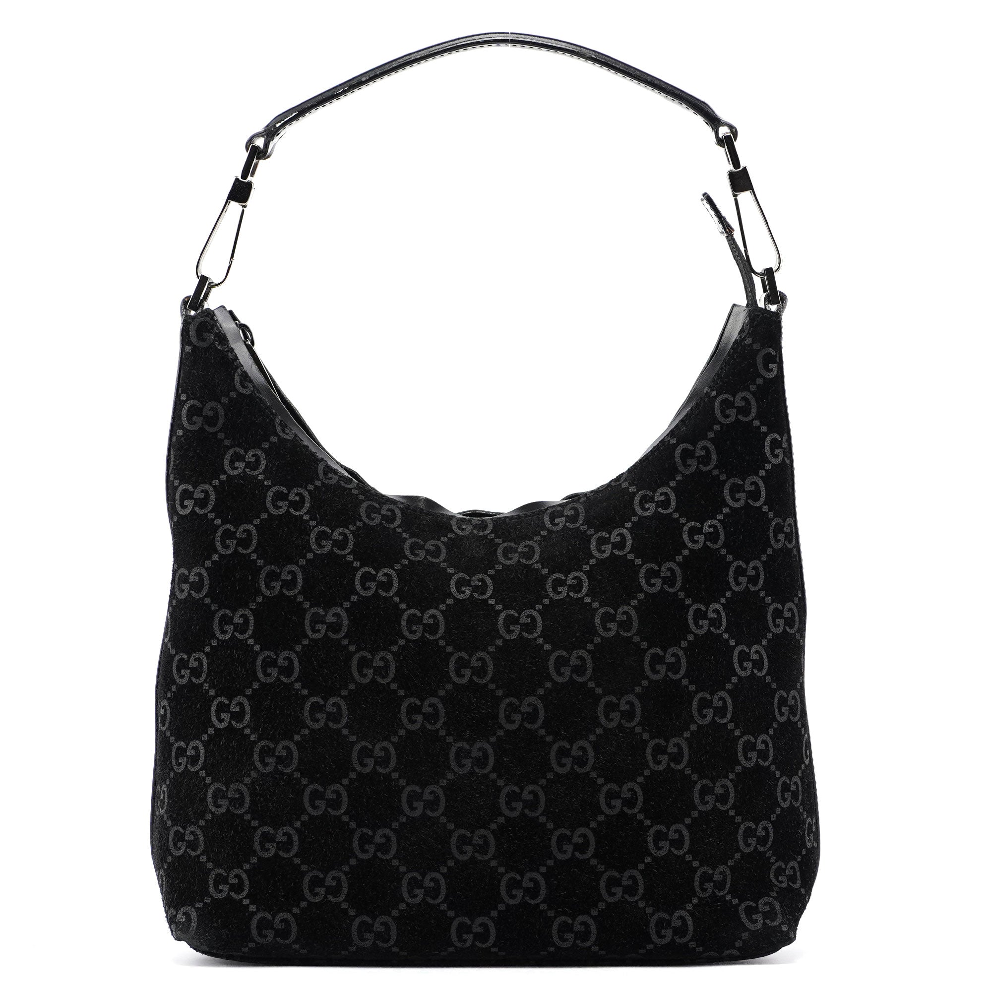 Black Suede GG Shoulder Bag