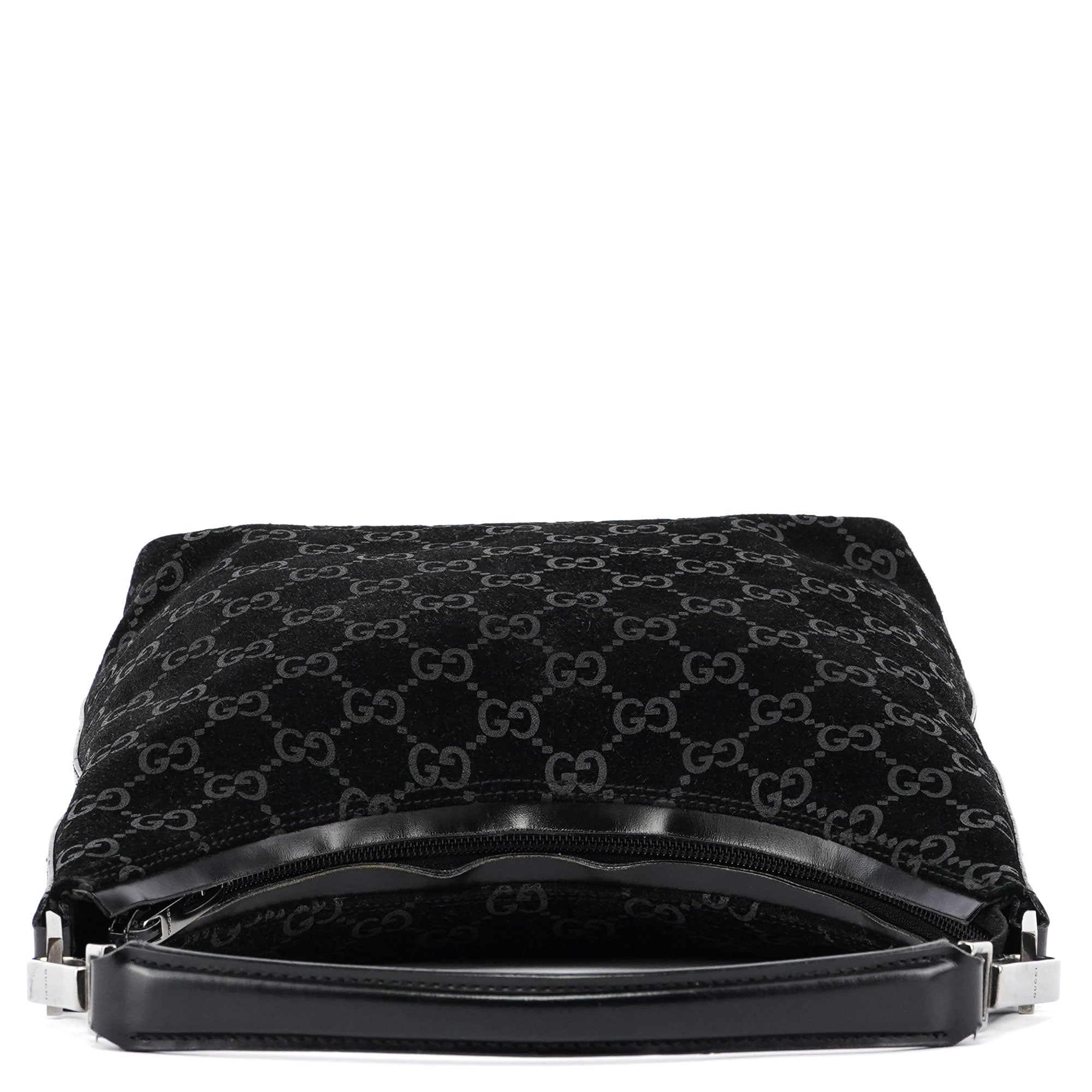 Black Suede GG Shoulder Bag