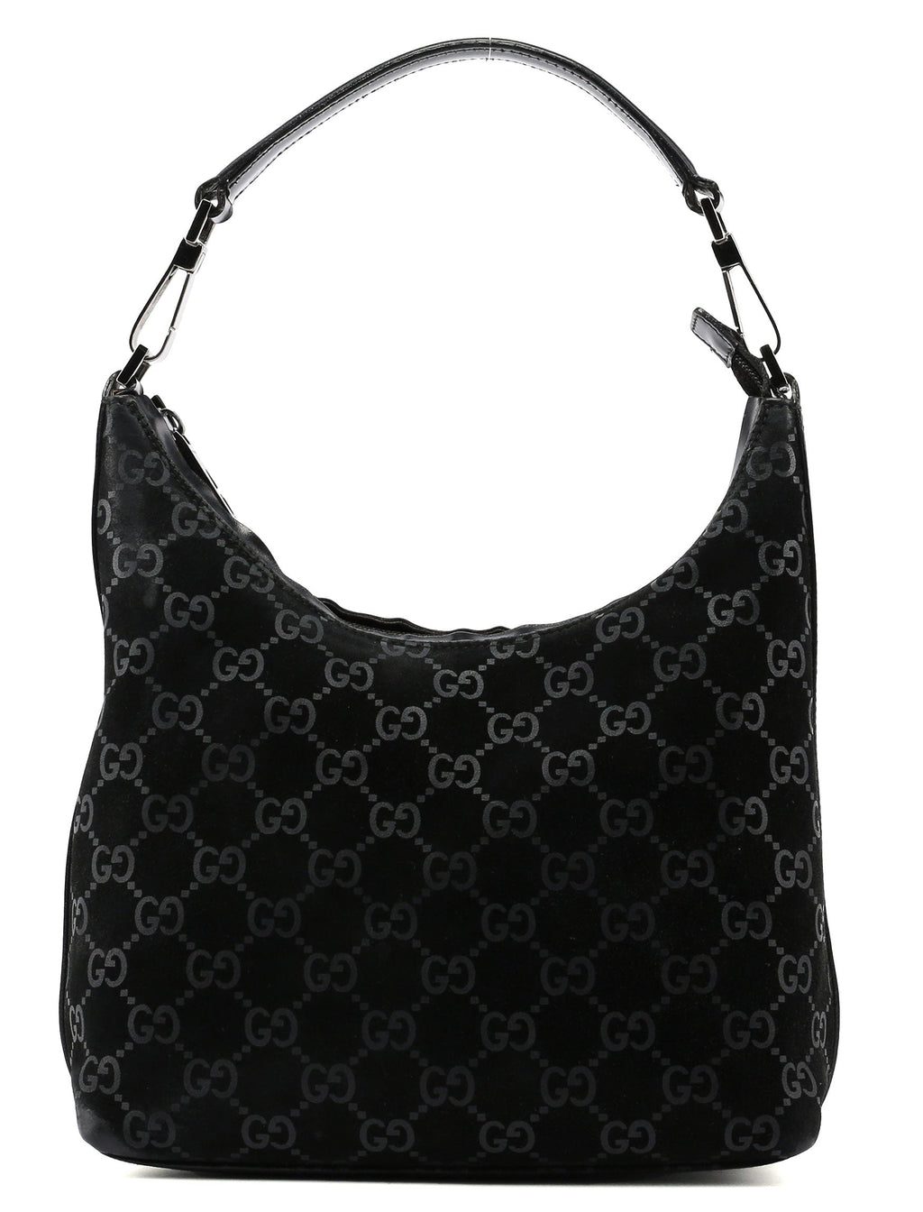 Black Suede GG Shoulder Bag
