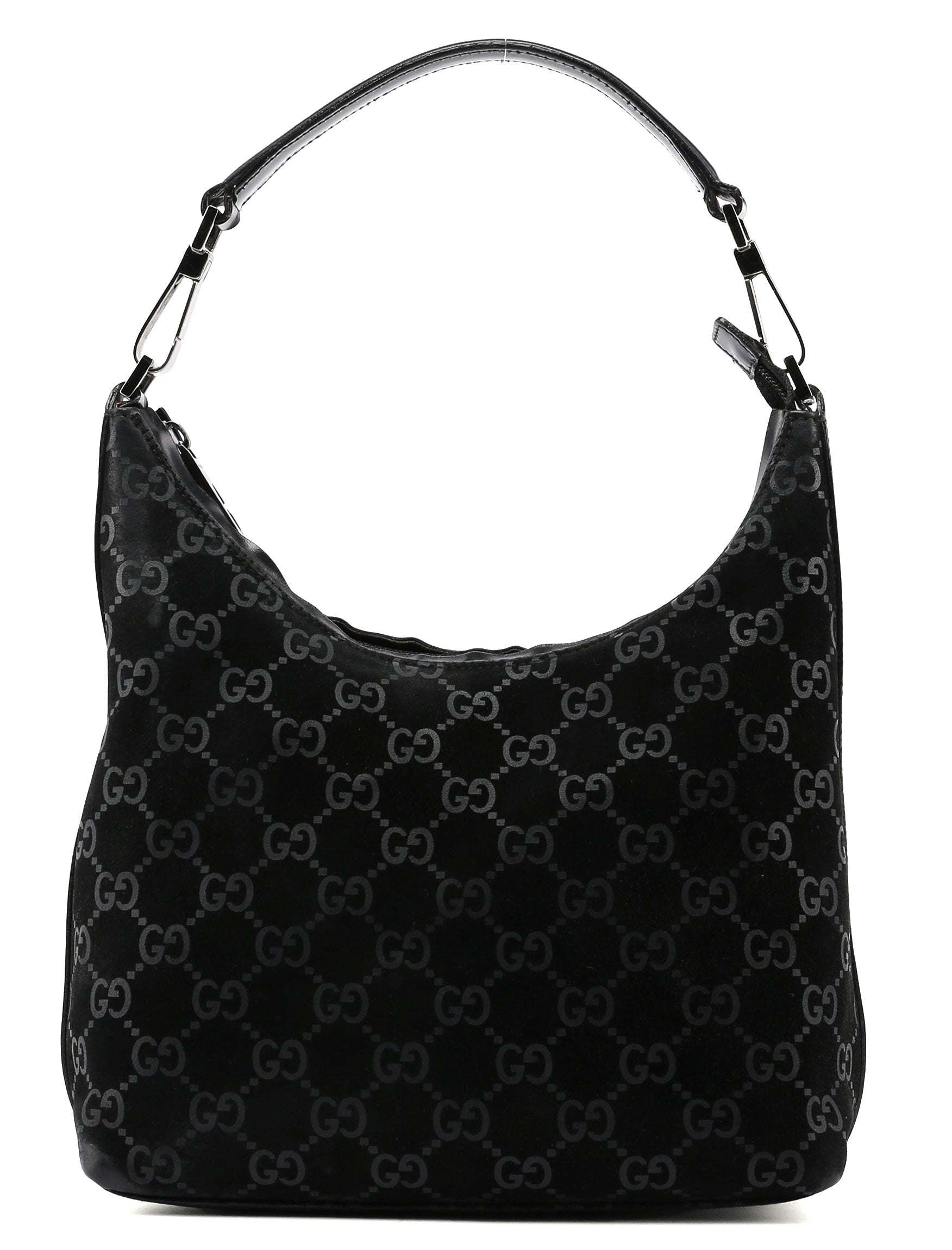 Black Suede GG Shoulder Bag