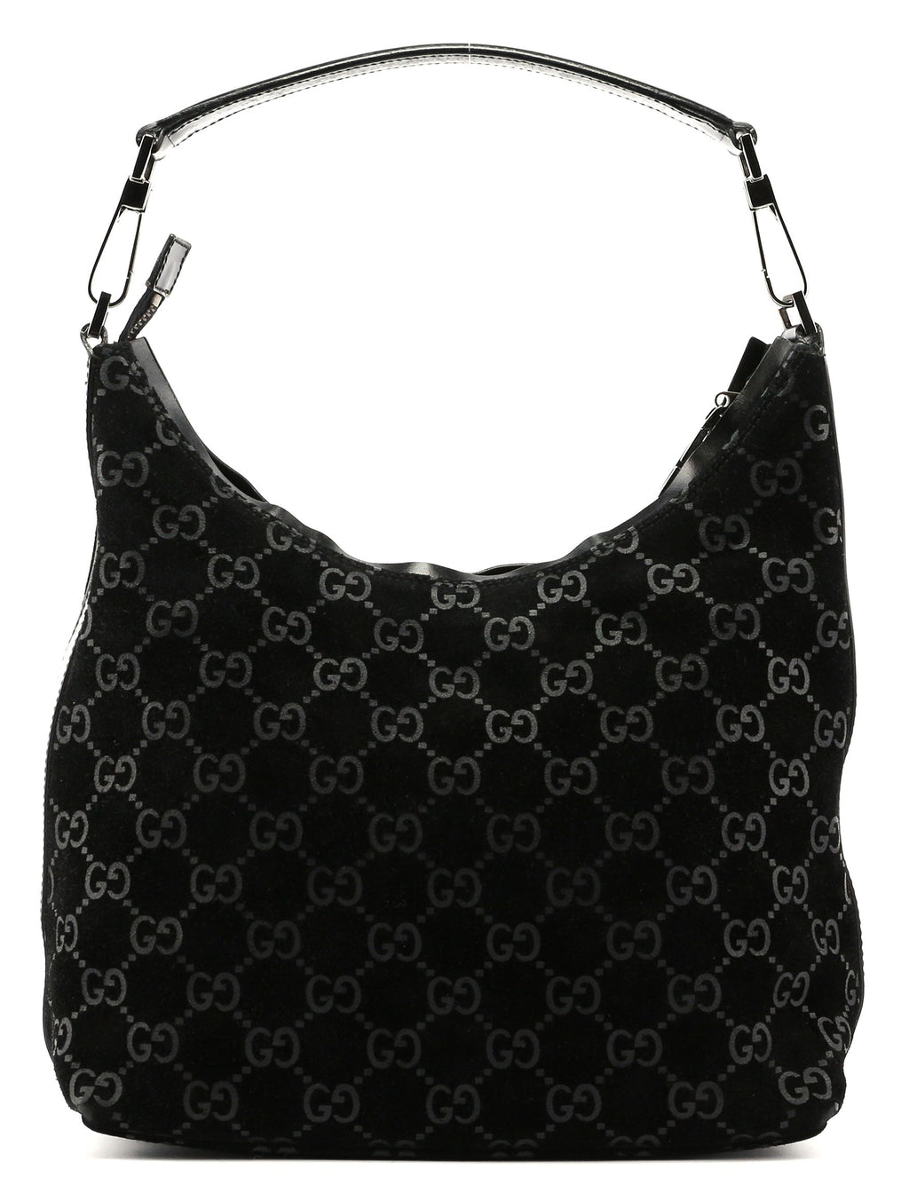 Black Suede GG Shoulder Bag