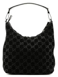 Black Suede GG Shoulder Bag