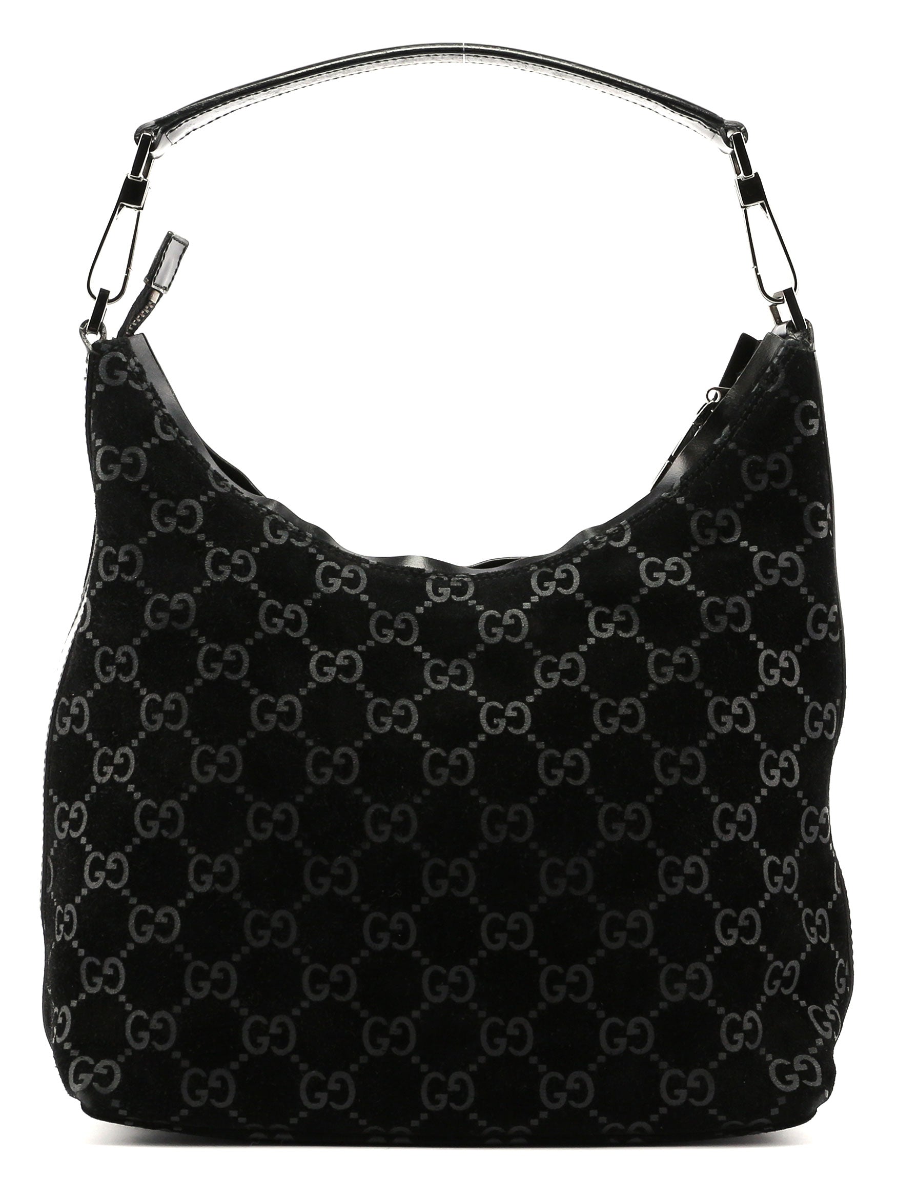 Black Suede GG Shoulder Bag