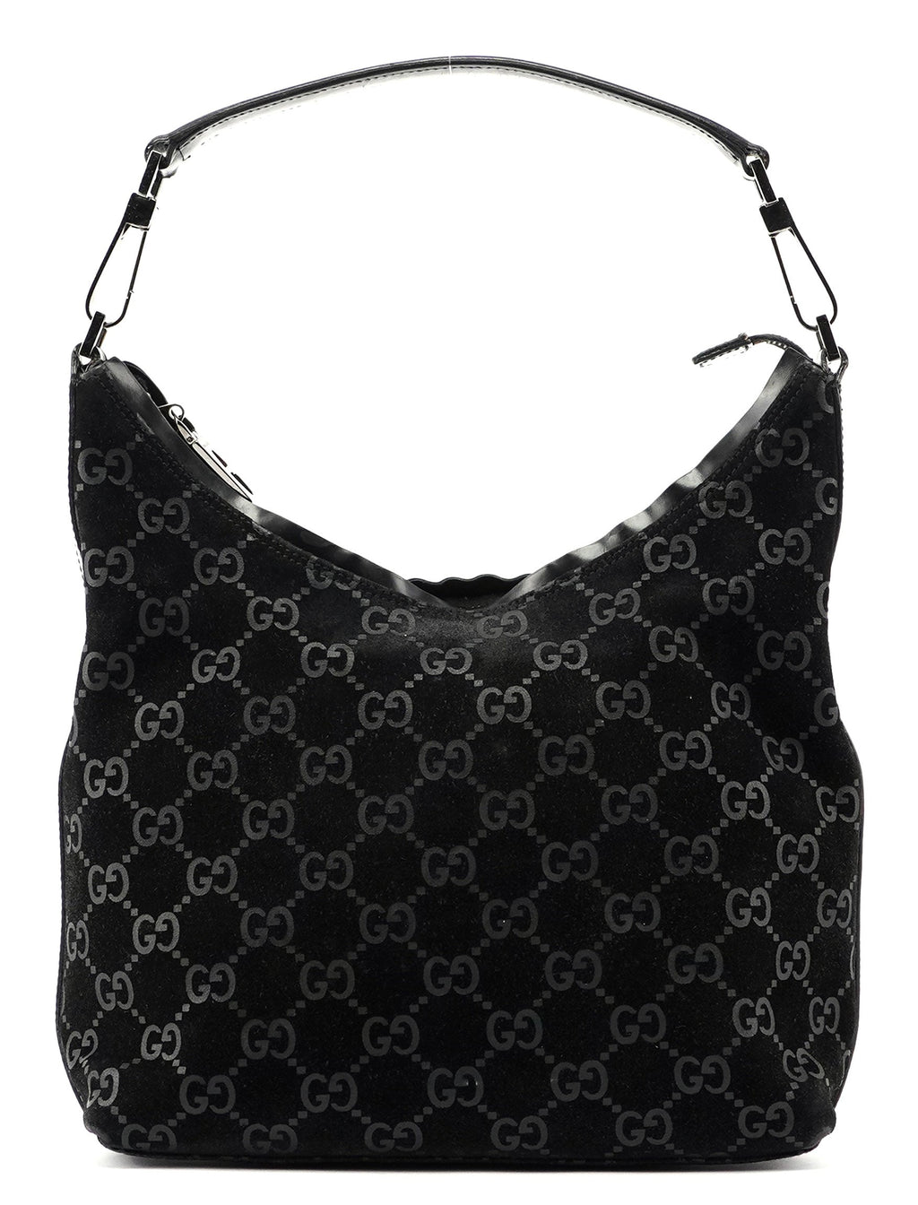 Black Suede GG Shoulder Bag