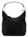 Black Suede GG Shoulder Bag