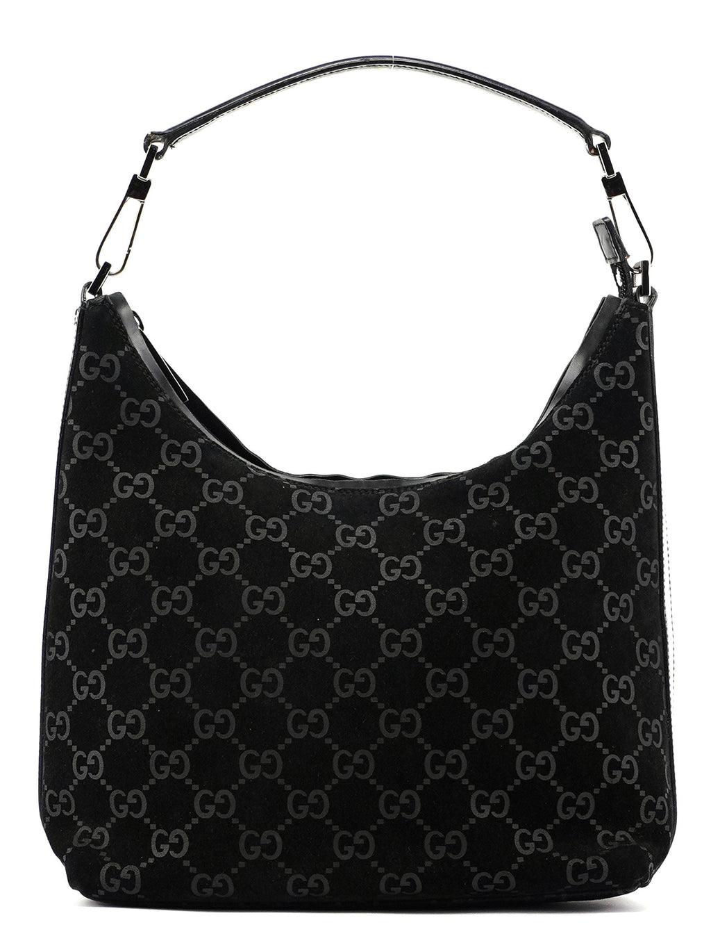 Black Suede GG Shoulder Bag