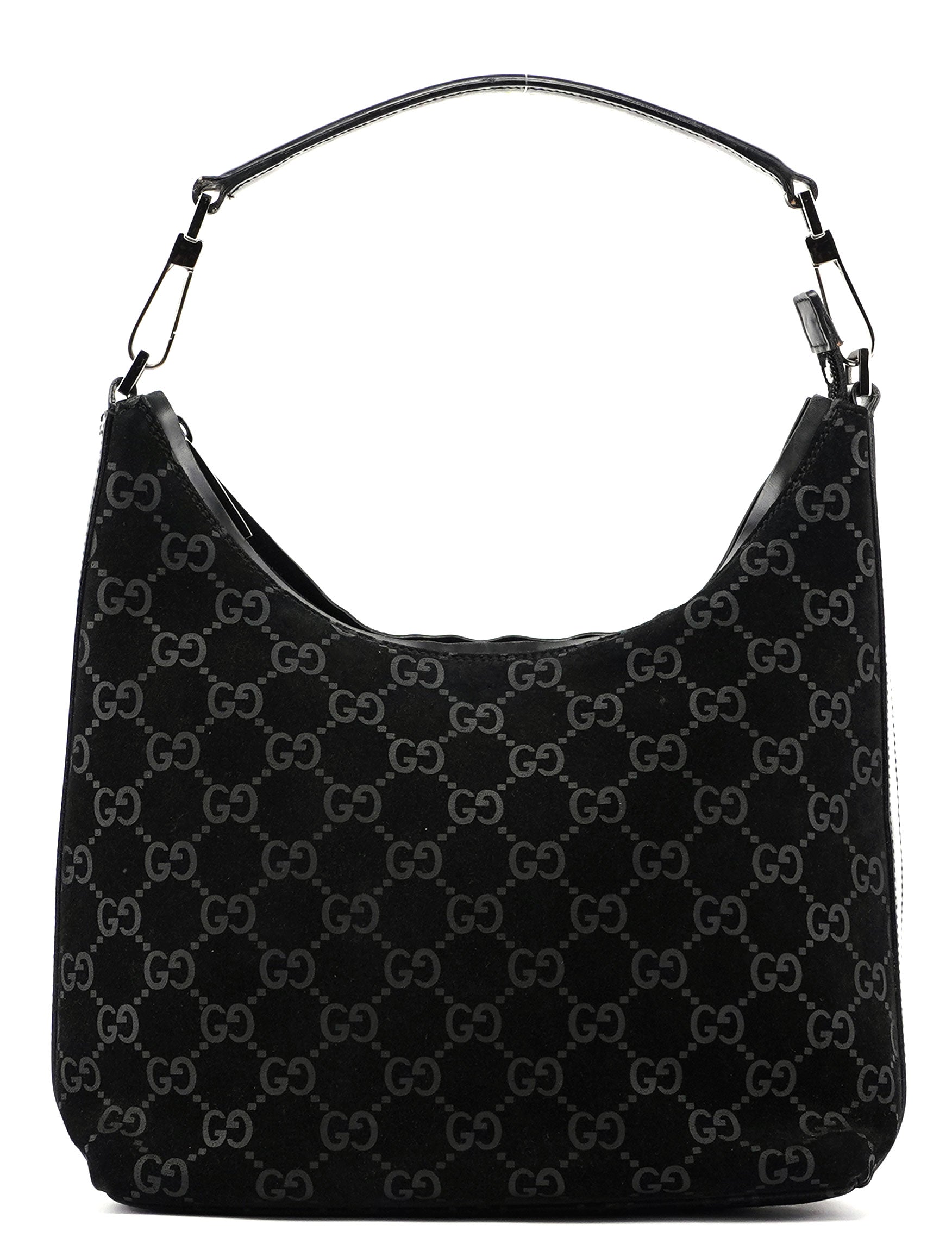 Black Suede GG Shoulder Bag